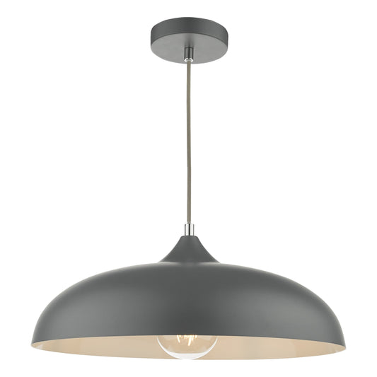 dar lighting Kaelan 1 Light Single Pendant Graphite KAE0137