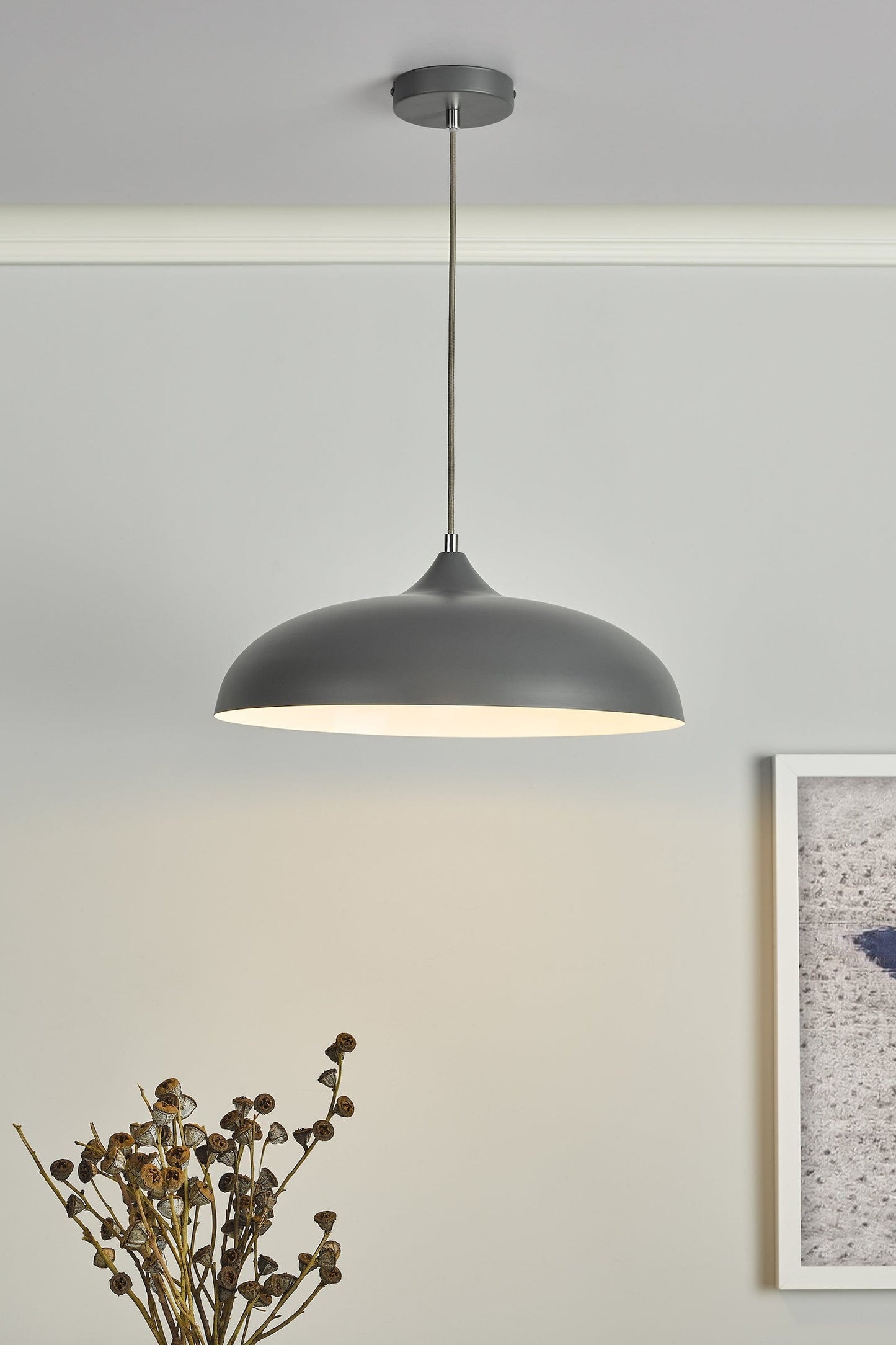 dar lighting Kaelan 1 Light Single Pendant Graphite KAE0137