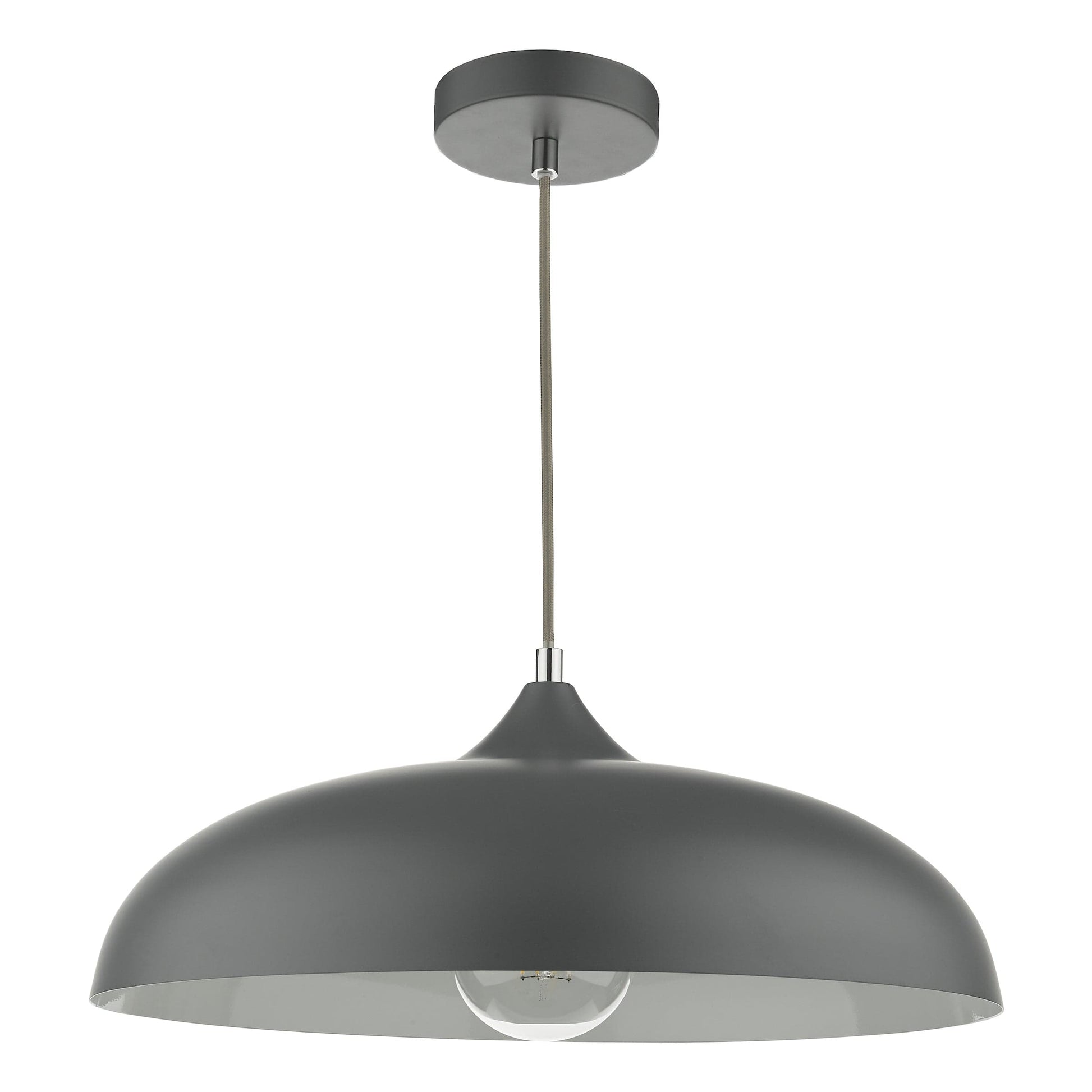 dar lighting Kaelan 1 Light Single Pendant Graphite KAE0137