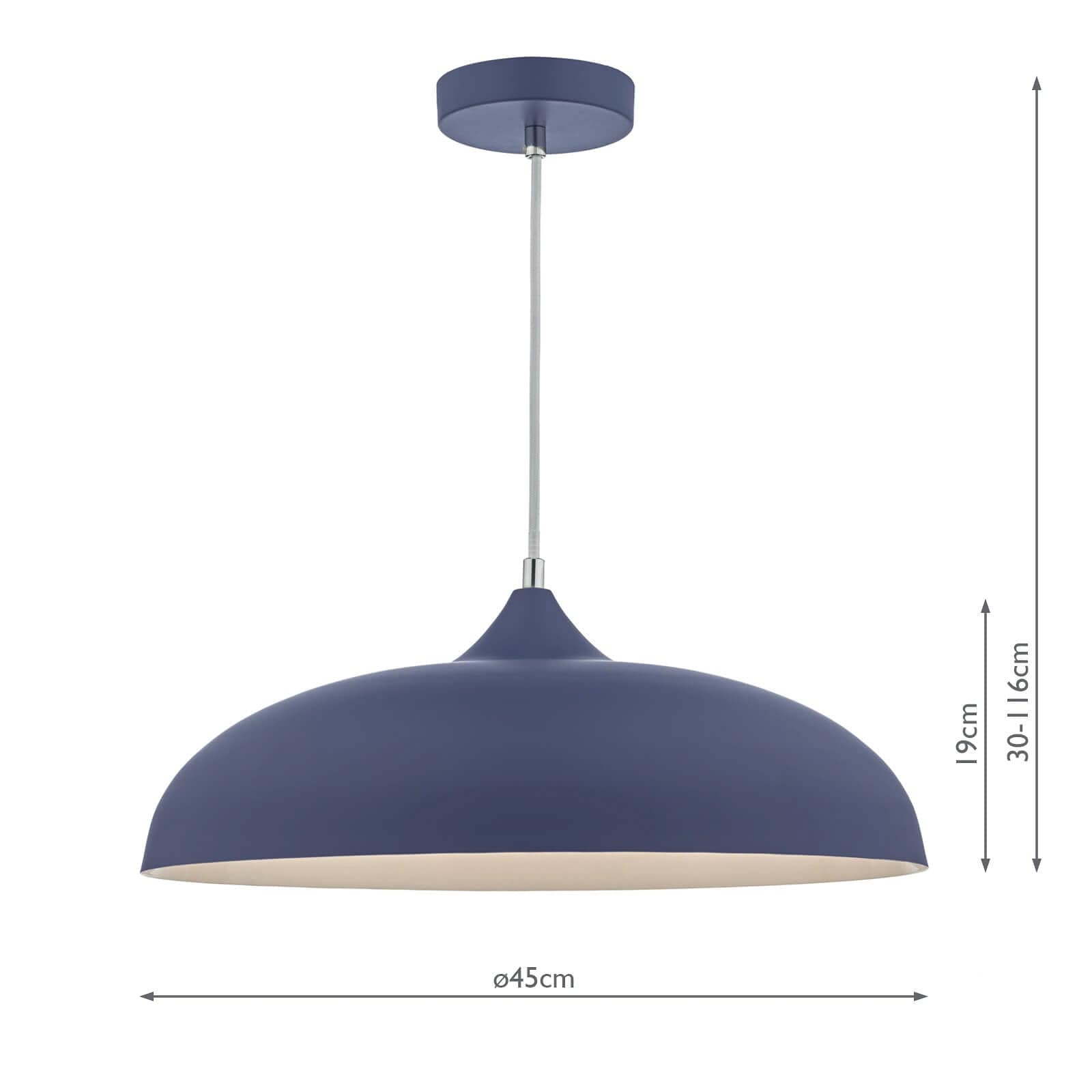 dar lighting Kaelan Pendant Blue KAE0123