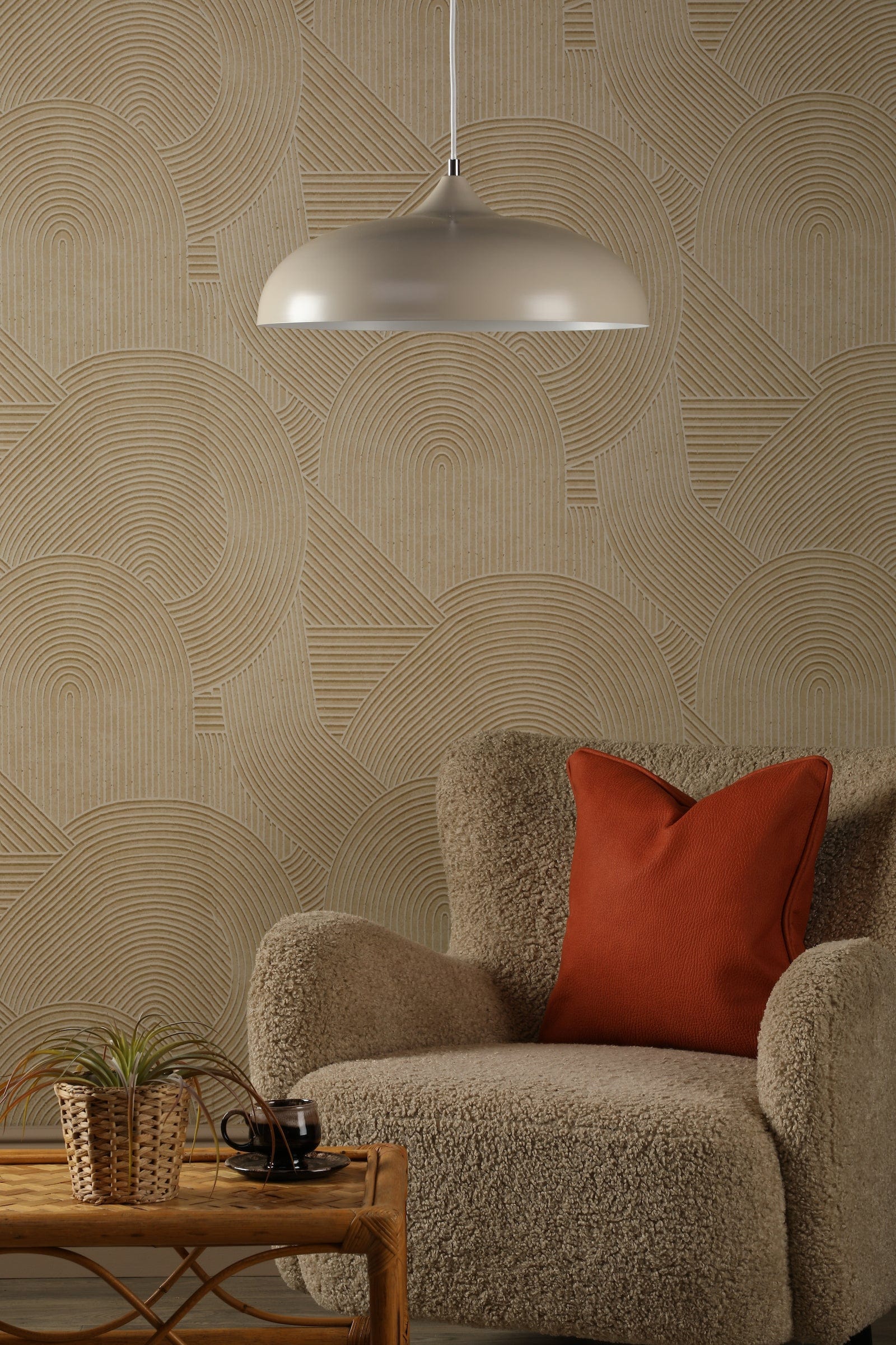 dar lighting Kaelan Pendant Taupe KAE0129