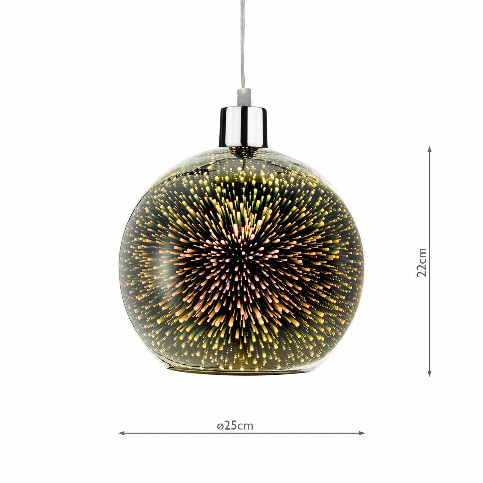 dar lighting Kai Speckled 3D Glass Easy Fit Globe Pendant Shade KAI6550