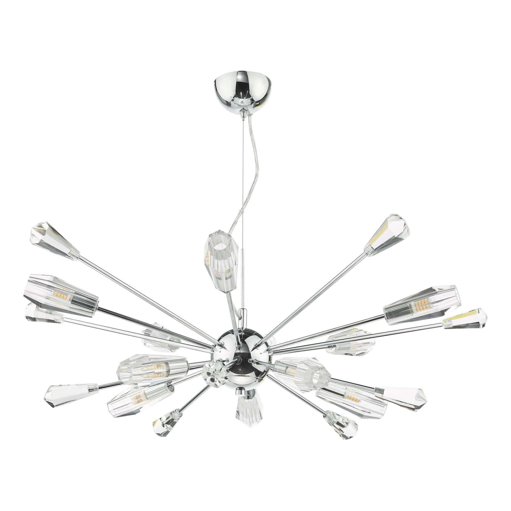 dar lighting Kalyssa 10 Light Pendant Polished Chrome and Glass KAL2308