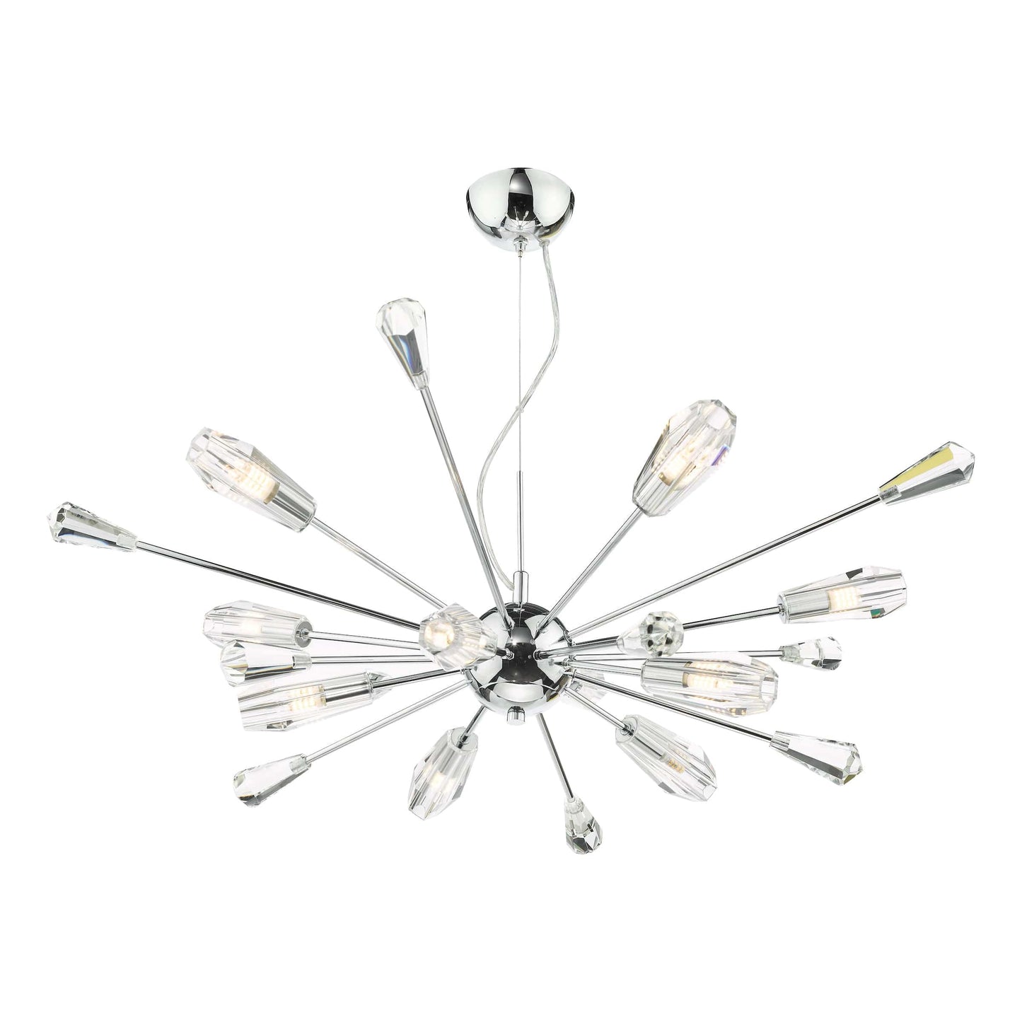 dar lighting Kalyssa 10 Light Pendant Polished Chrome and Glass KAL2308