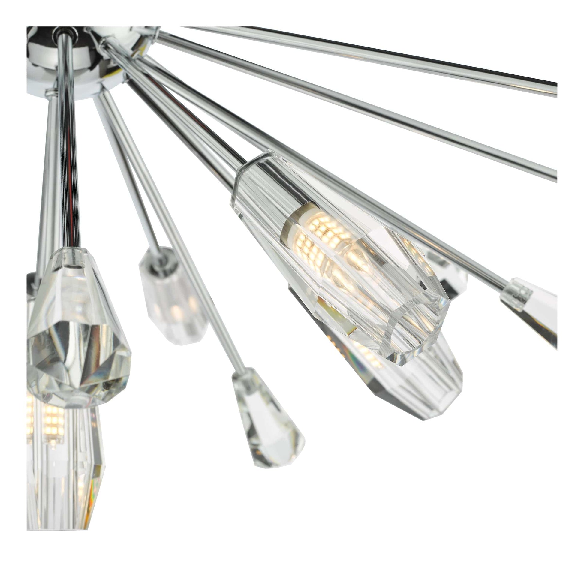 dar lighting Kalyssa 11 Light Flush Polished Chrome and Glass KAL4808