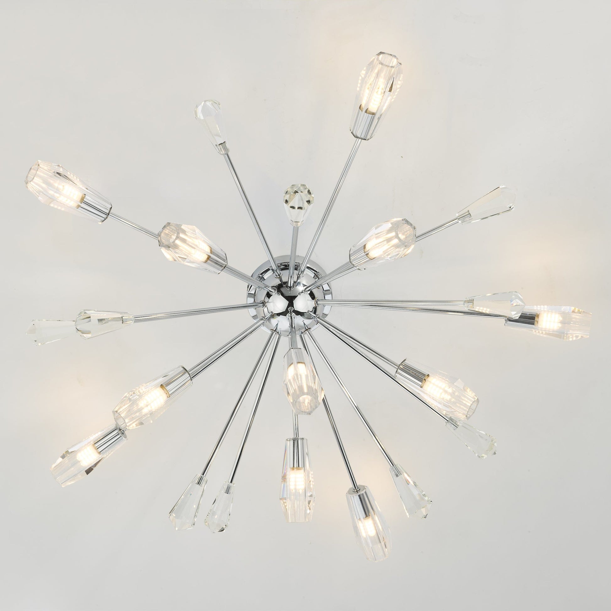 dar lighting Kalyssa 11 Light Flush Polished Chrome and Glass KAL4808