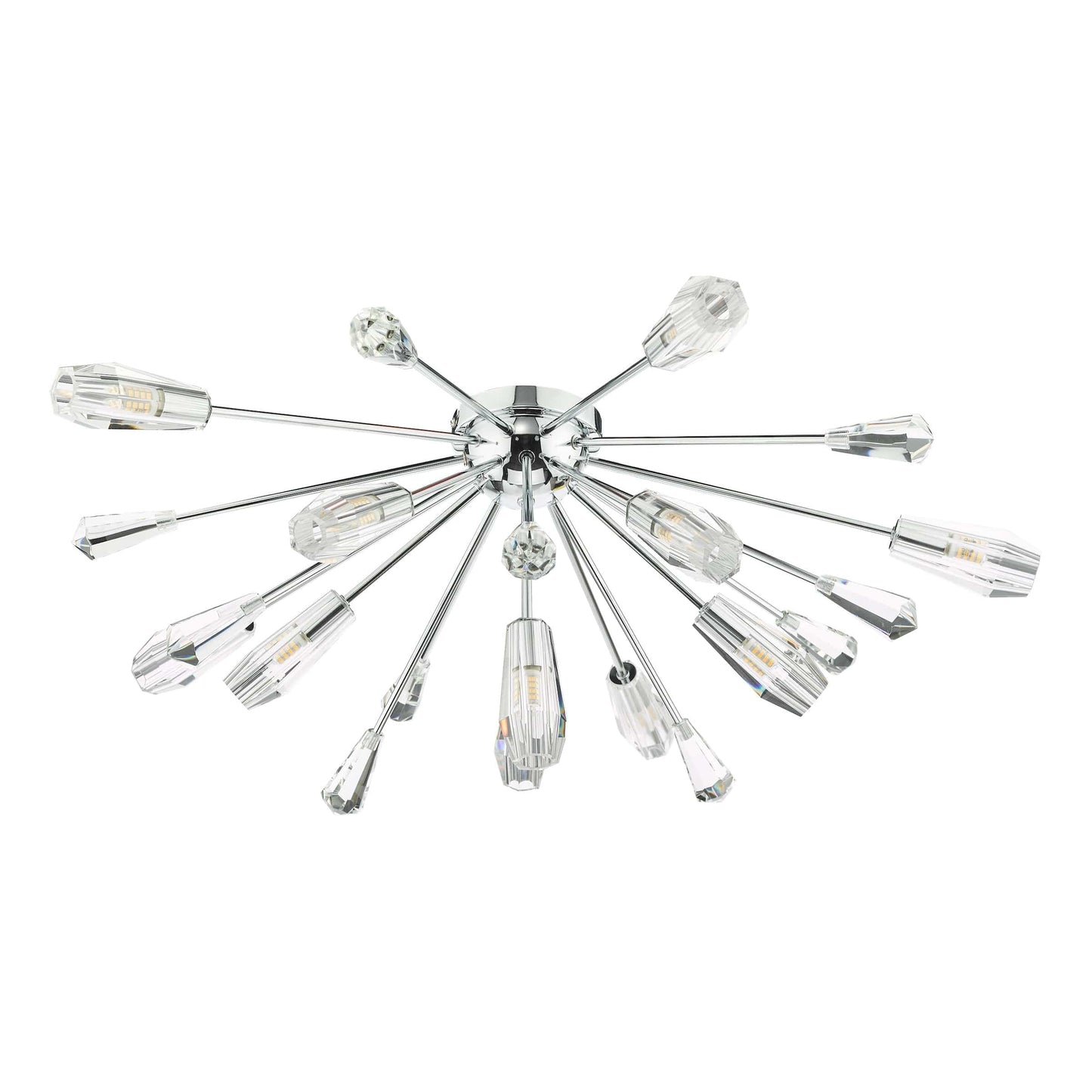 dar lighting Kalyssa 11 Light Flush Polished Chrome and Glass KAL4808