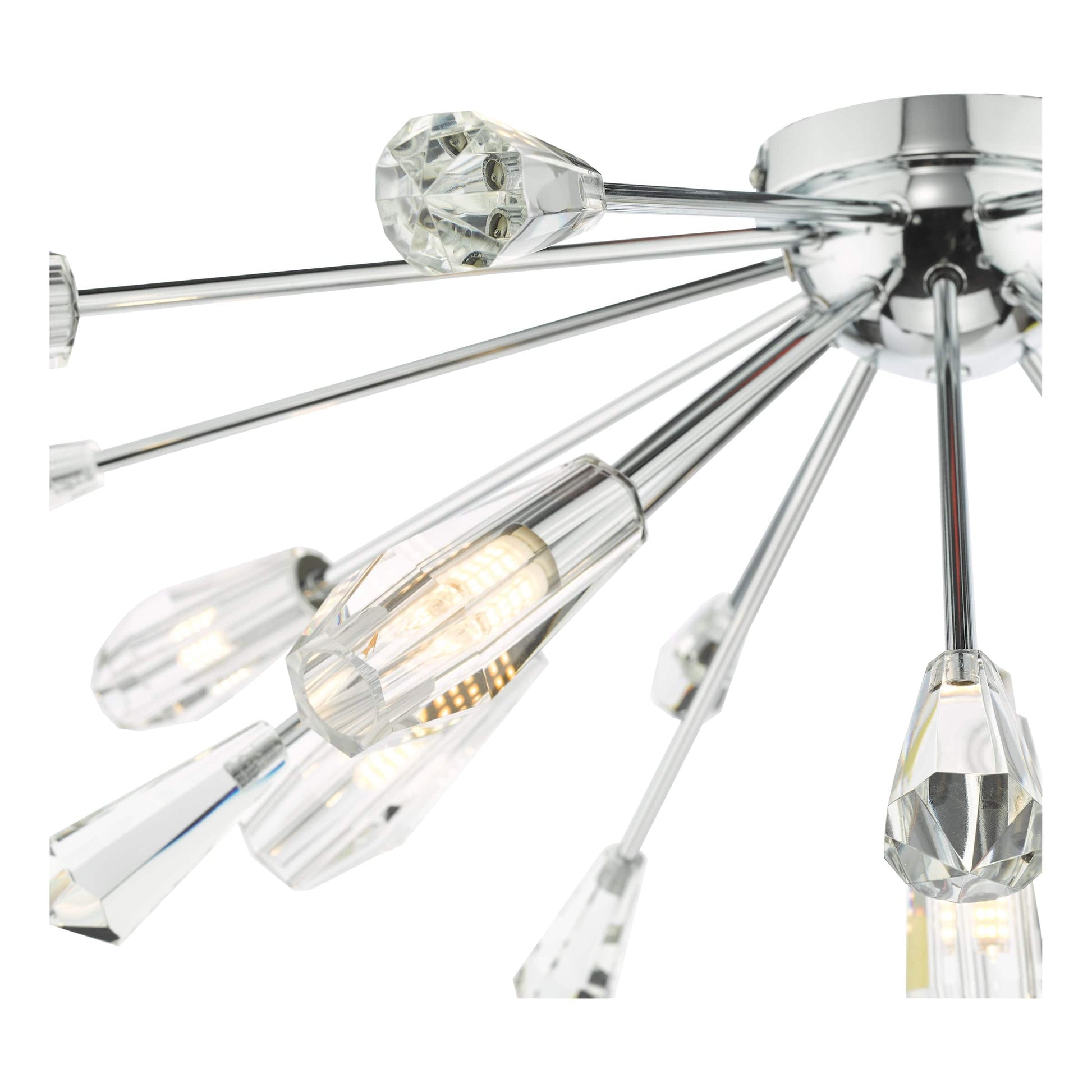 dar lighting Kalyssa 11 Light Flush Polished Chrome and Glass KAL4808