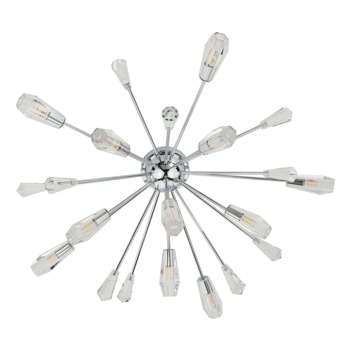 dar lighting Kalyssa 11 Light Flush Polished Chrome and Glass KAL4808