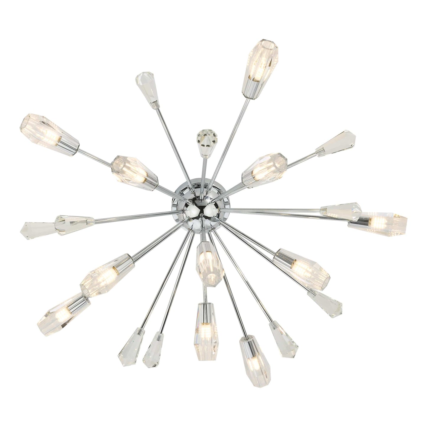 dar lighting Kalyssa 11 Light Flush Polished Chrome and Glass KAL4808