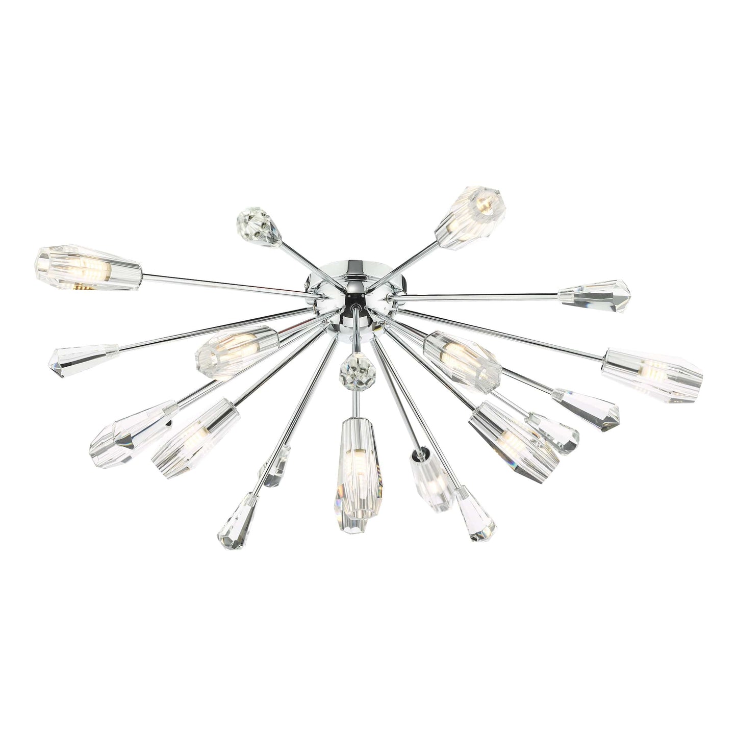 dar lighting Kalyssa 11 Light Flush Polished Chrome and Glass KAL4808