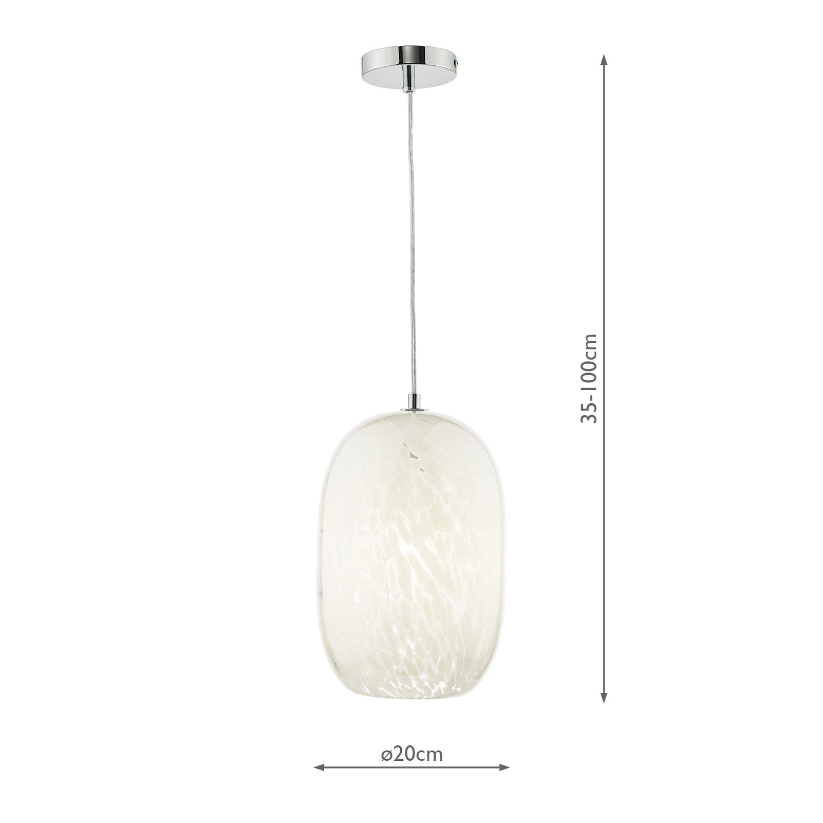 dar lighting Kari Pendant White Confetti Glass KAR0102