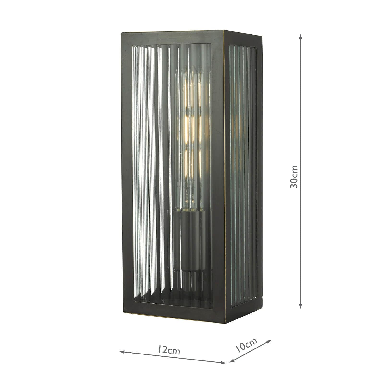 dar lighting Keegan Outdoor Wall Light Rubbed Bronze IP44 Small KEE5263