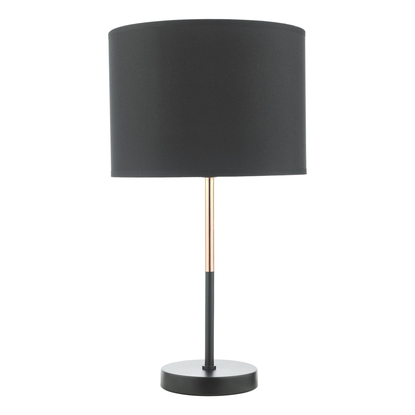 dar lighting Kelso Table Lamp Matt Black Polished Copper With Shade KEL4264