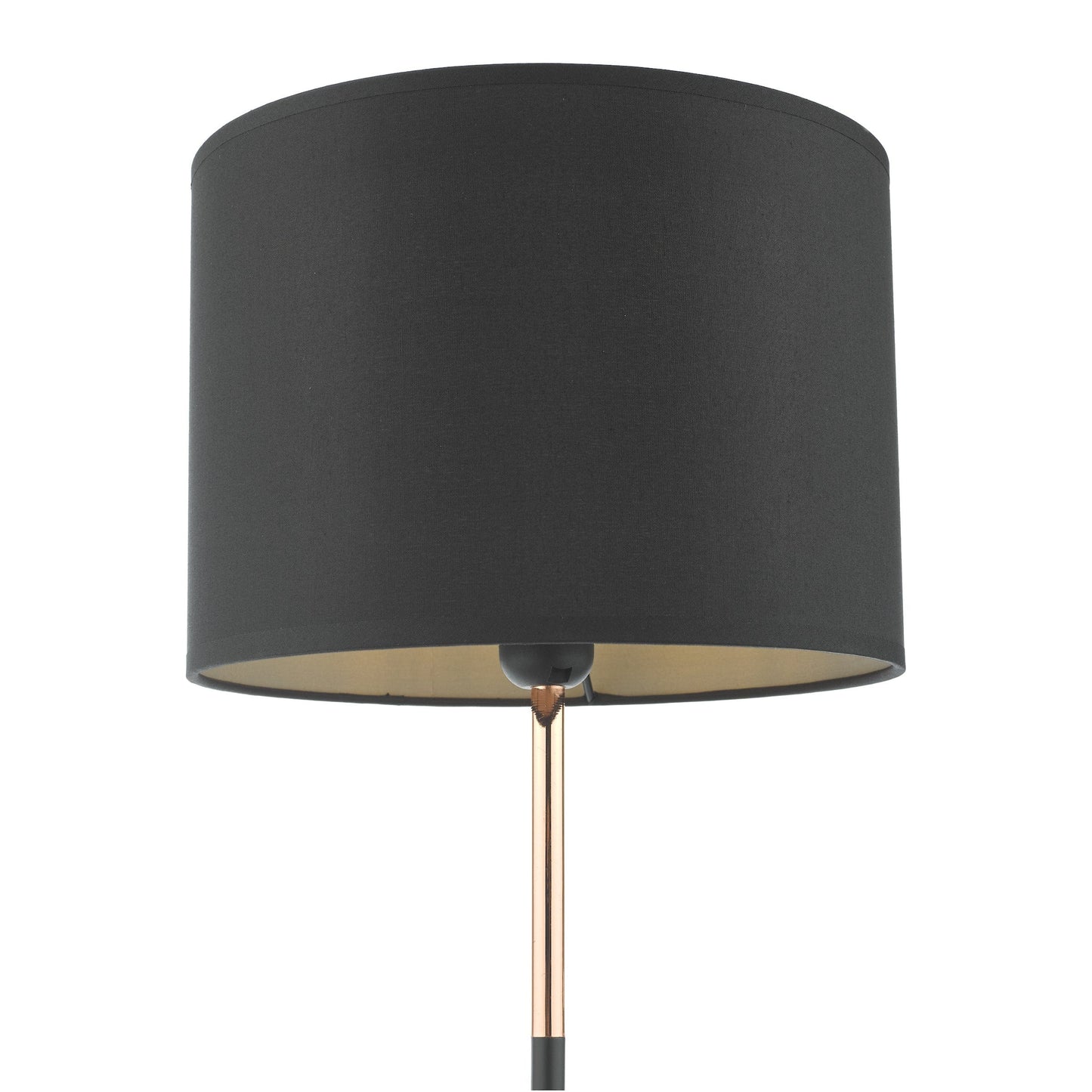 dar lighting Kelso Table Lamp Matt Black Polished Copper With Shade KEL4264