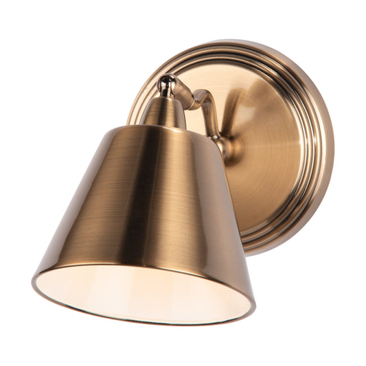 dar lighting Kempten Single Wall Spotlight Antique Brass KEM0775