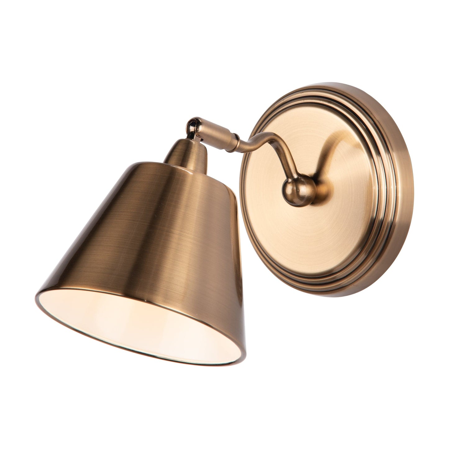 dar lighting Kempten Single Wall Spotlight Antique Brass KEM0775