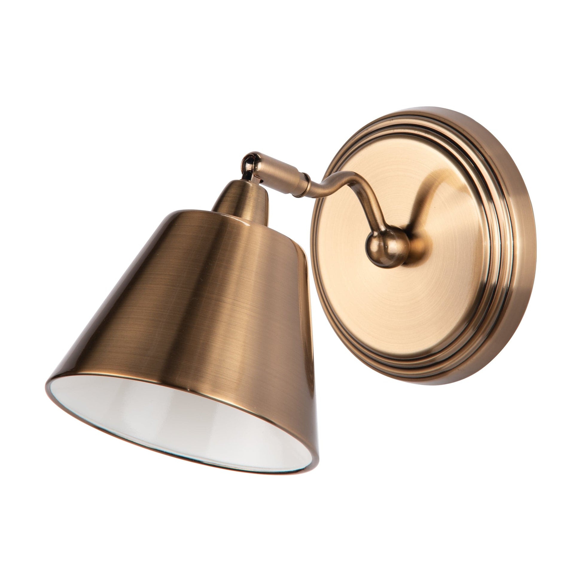 dar lighting Kempten Single Wall Spotlight Antique Brass KEM0775