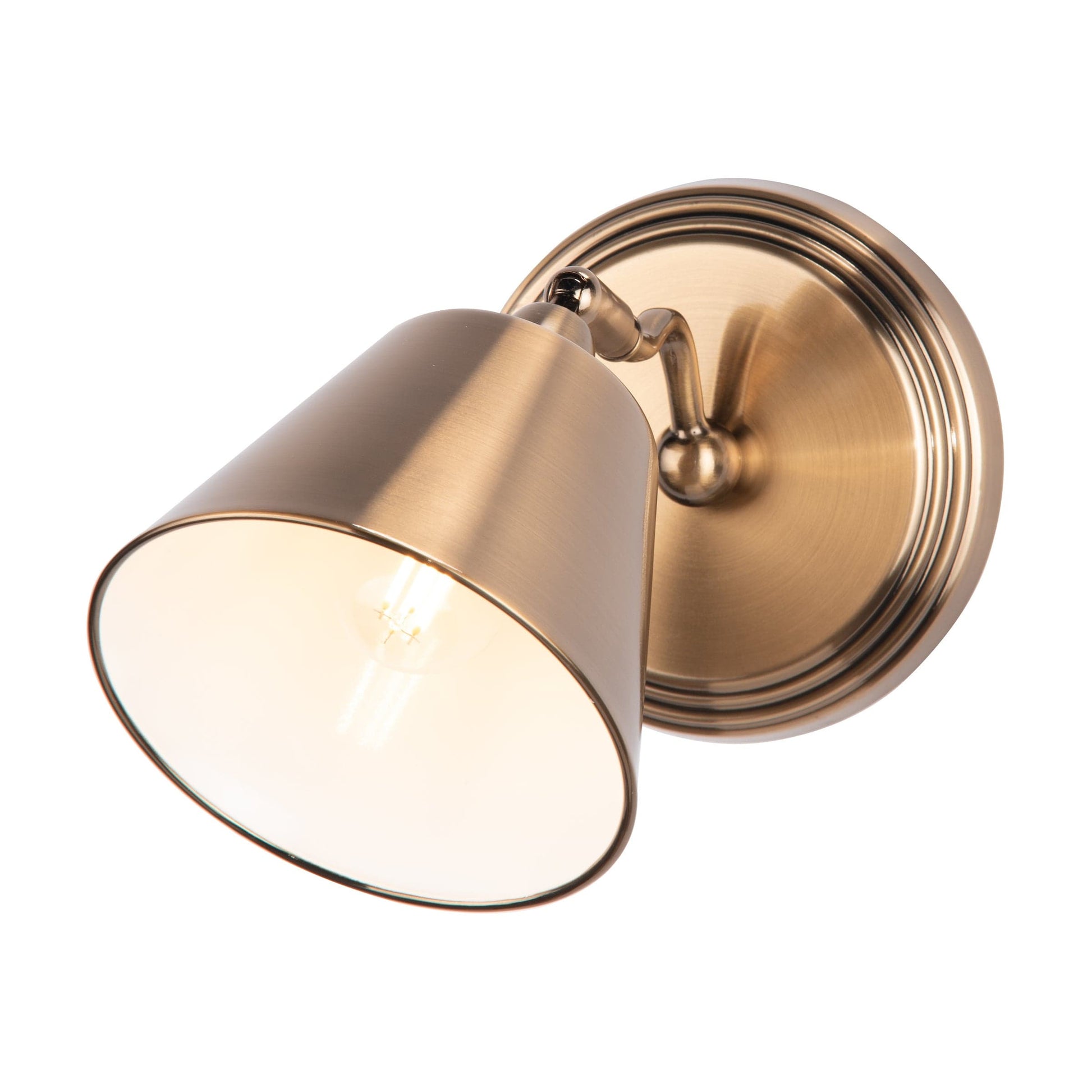 dar lighting Kempten Single Wall Spotlight Antique Brass KEM0775