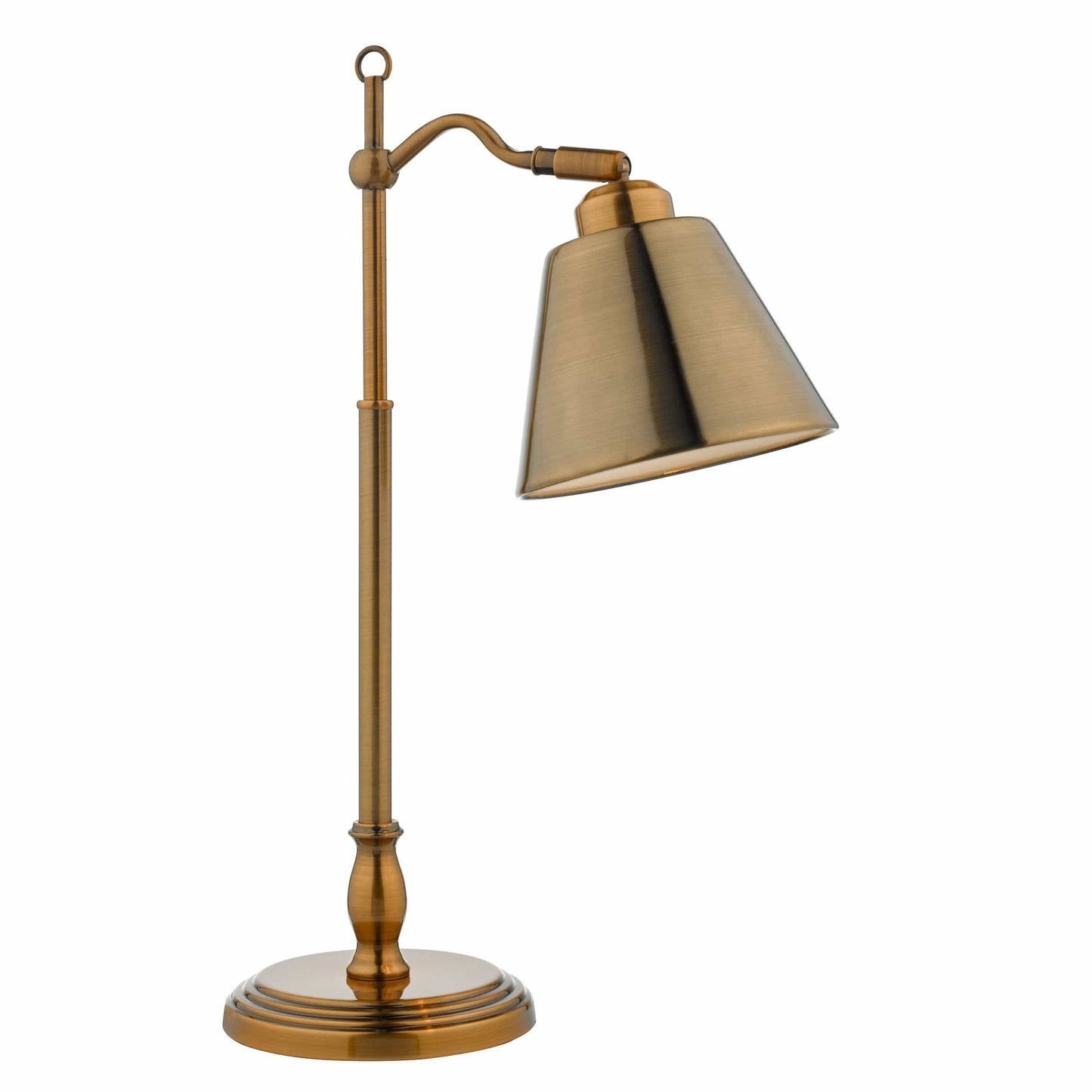 dar lighting Kempten Task Table Lamp Antique Brass KEM4175