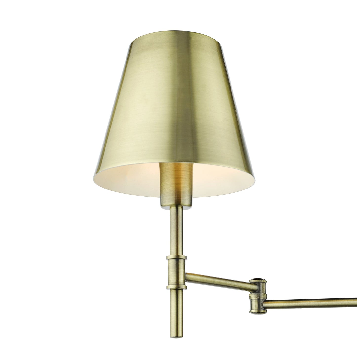 dar lighting Kensington 1 Light Swing Arm Wall Light Antique Brass KEN0775