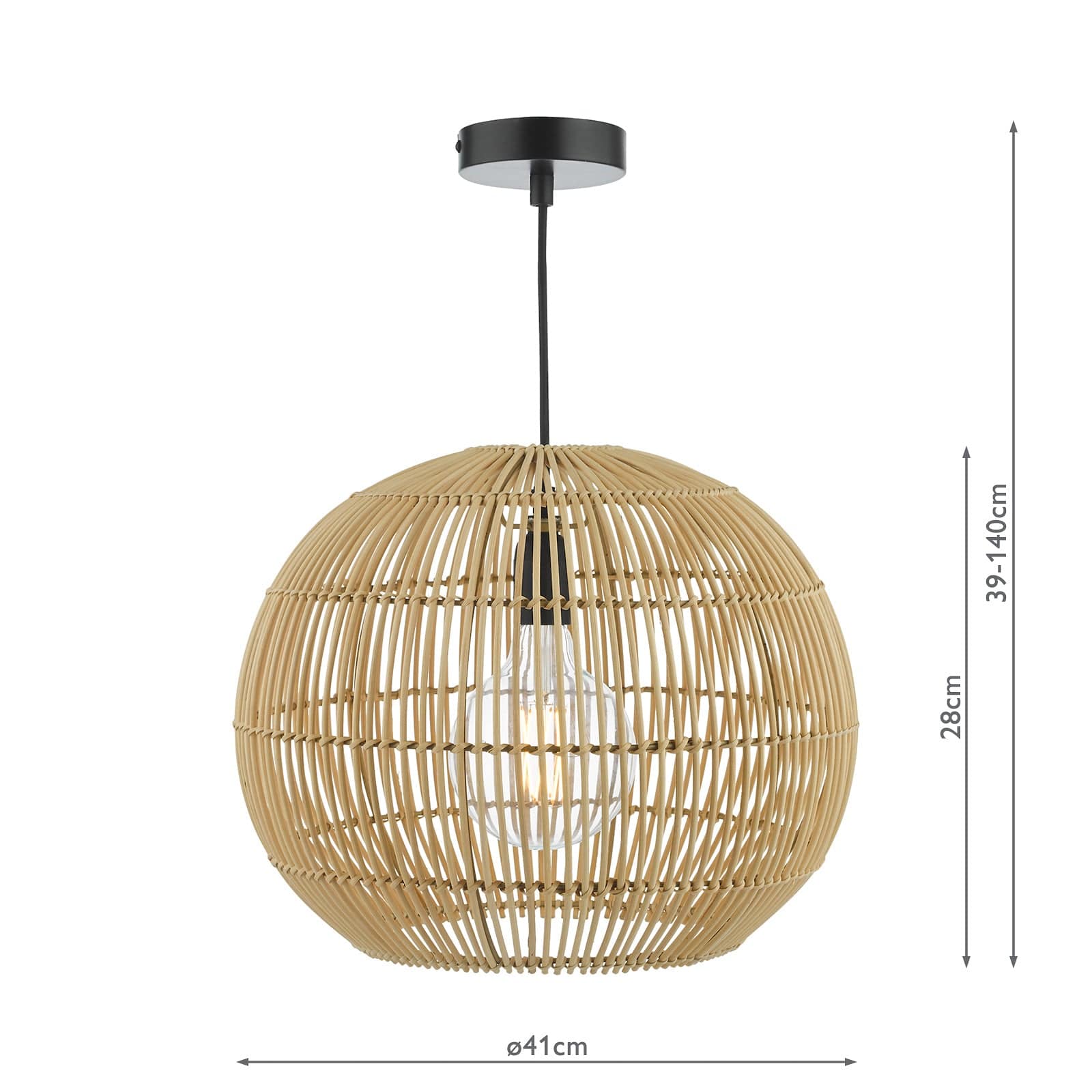 dar lighting Kesler Pendant Rattan KES0129