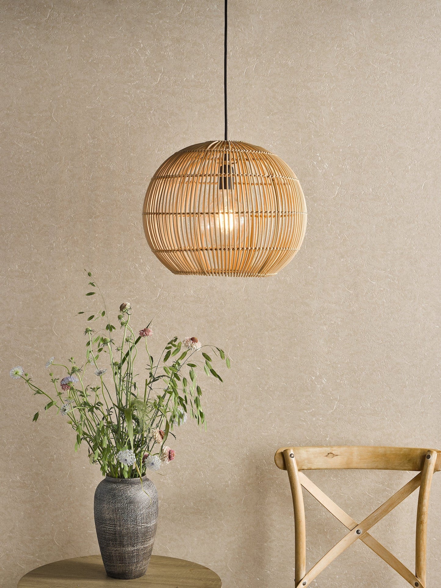 dar lighting Kesler Pendant Rattan KES0129