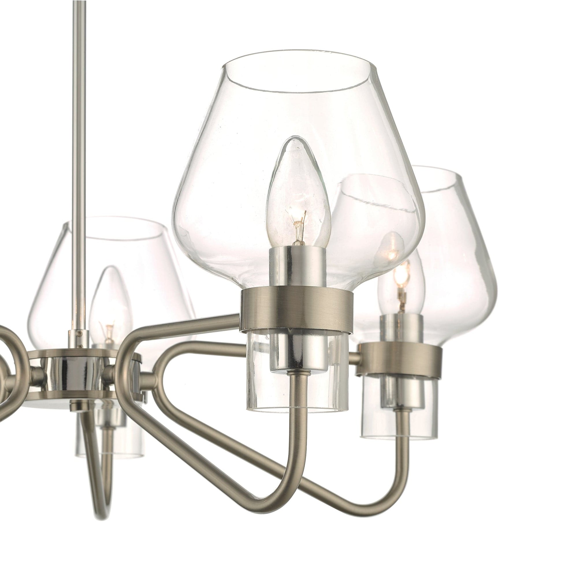 dar lighting Keta 5 Light Semi Flush Satin Chrome & Polished Chrome KET5446