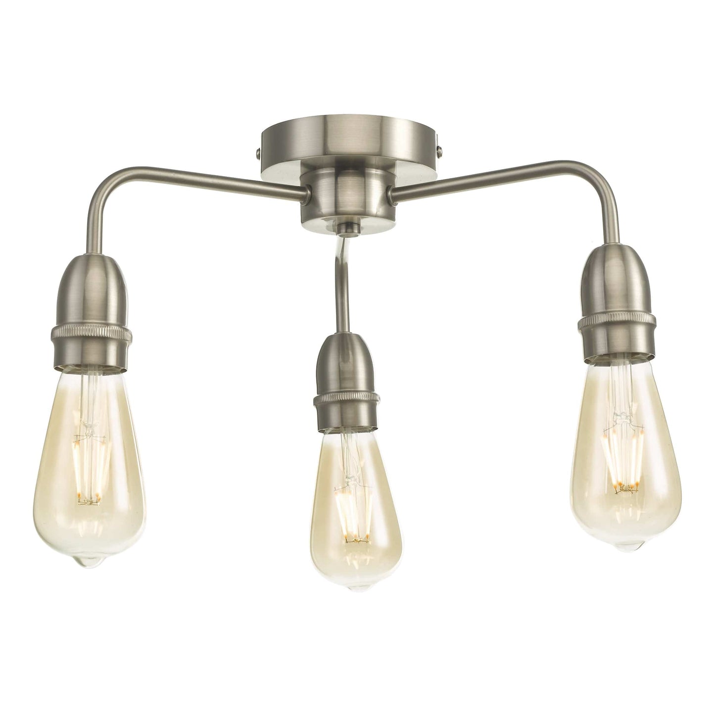 dar lighting Kiefer 3 Light Flush Satin Chrome KIE5346