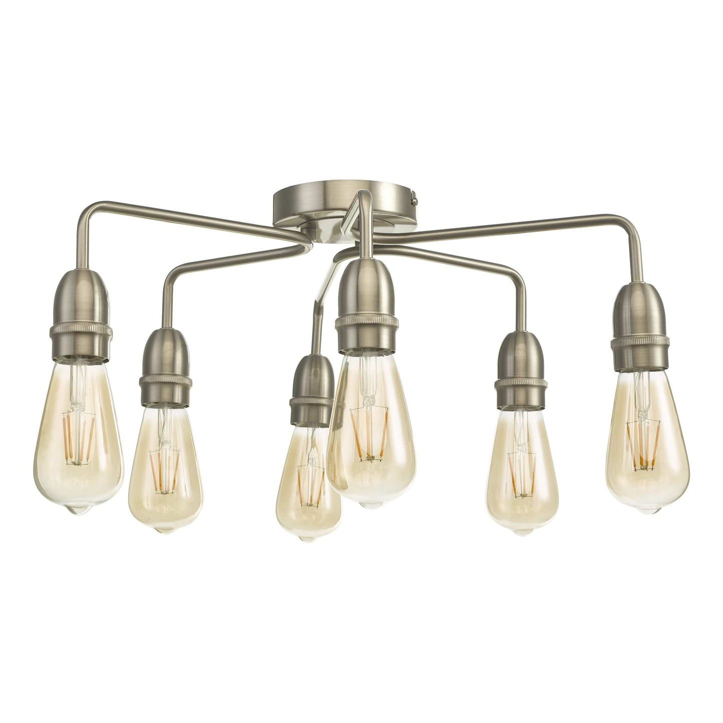 dar lighting Kiefer 6 Light Flush Satin Chrome KIE0646