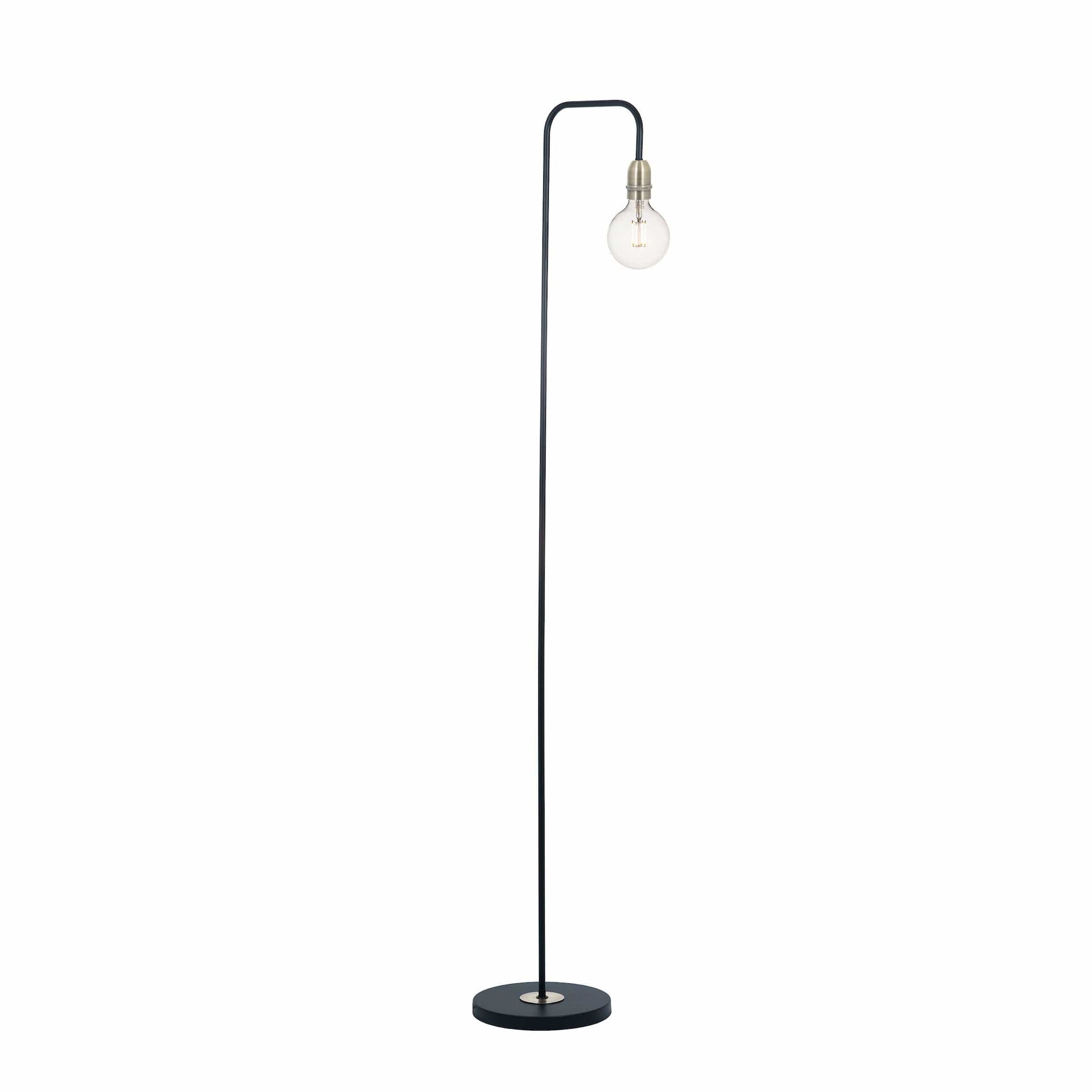 dar lighting Kiefer Floor Lamp Black & Antique Brass KIE4922