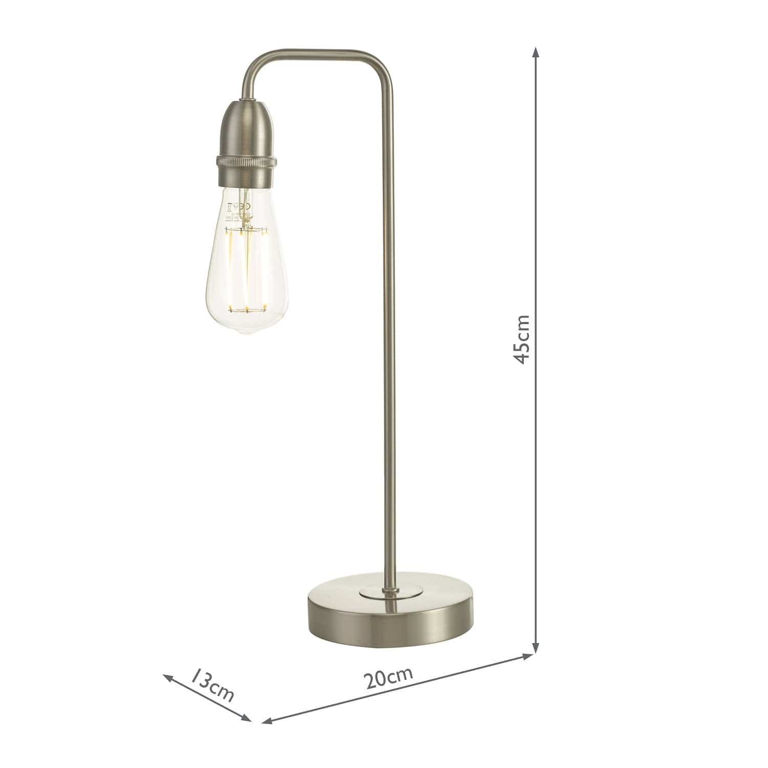 dar lighting Kiefer Table Lamp Satin Chrome KIE4246