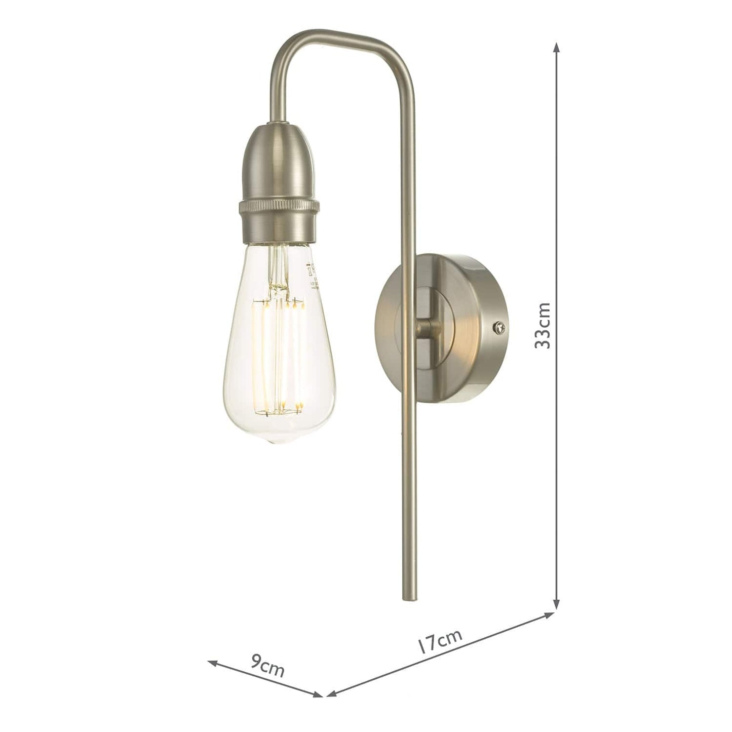 dar lighting Kiefer Wall Light Satin Chrome KIE0746