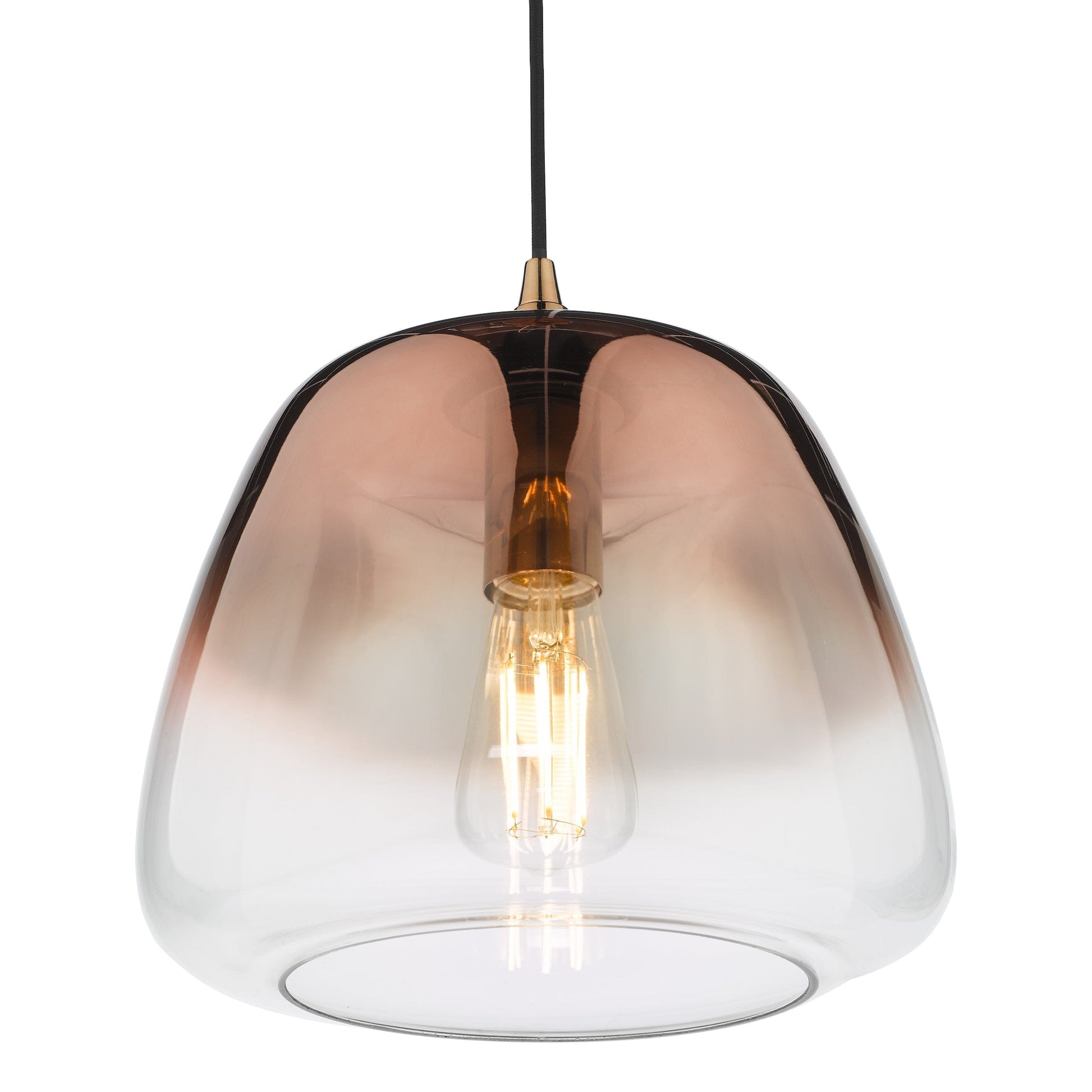 dar lighting Klaxon 1 Light Pendant Ombre Copper Glass KLA0164