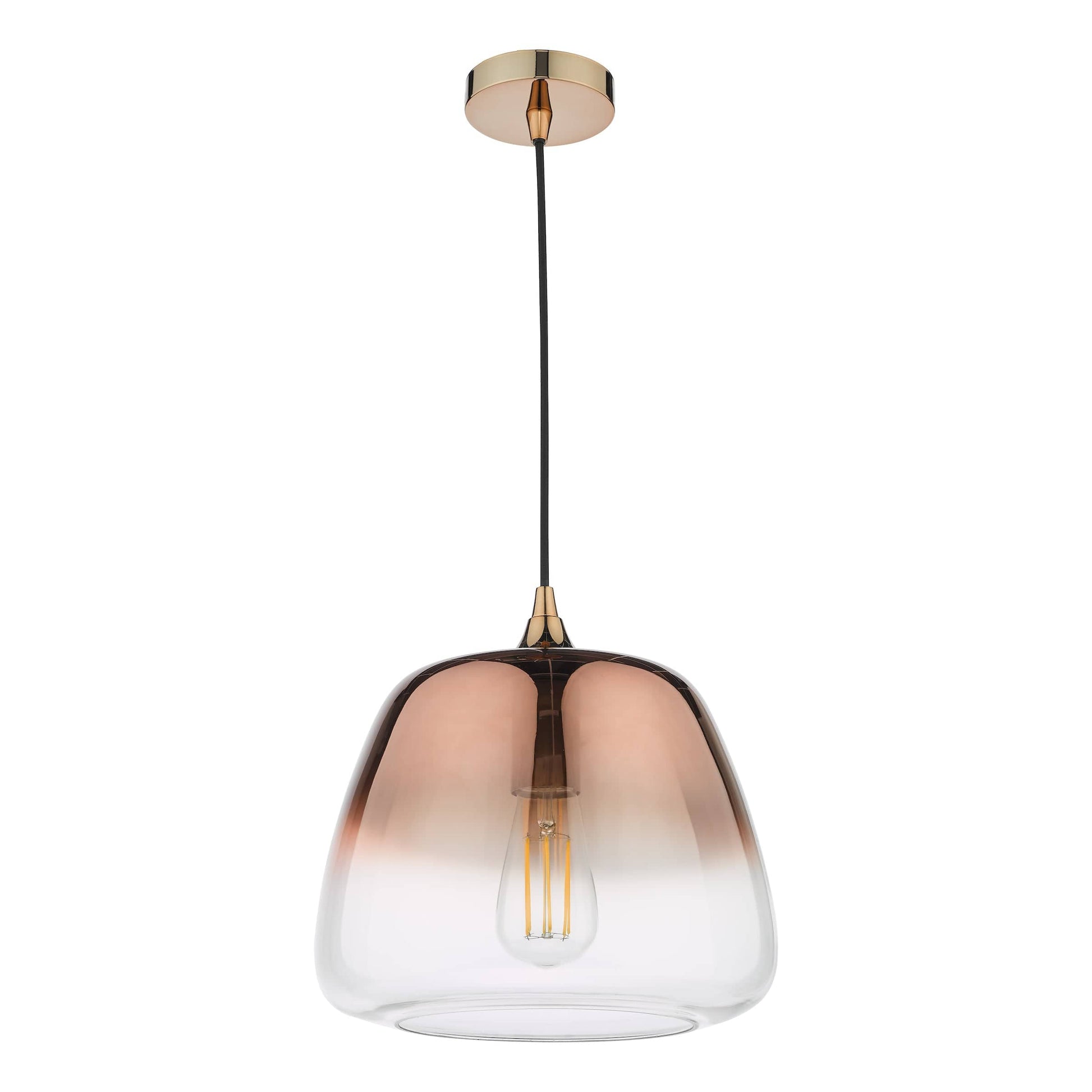 dar lighting Klaxon 1 Light Pendant Ombre Copper Glass KLA0164