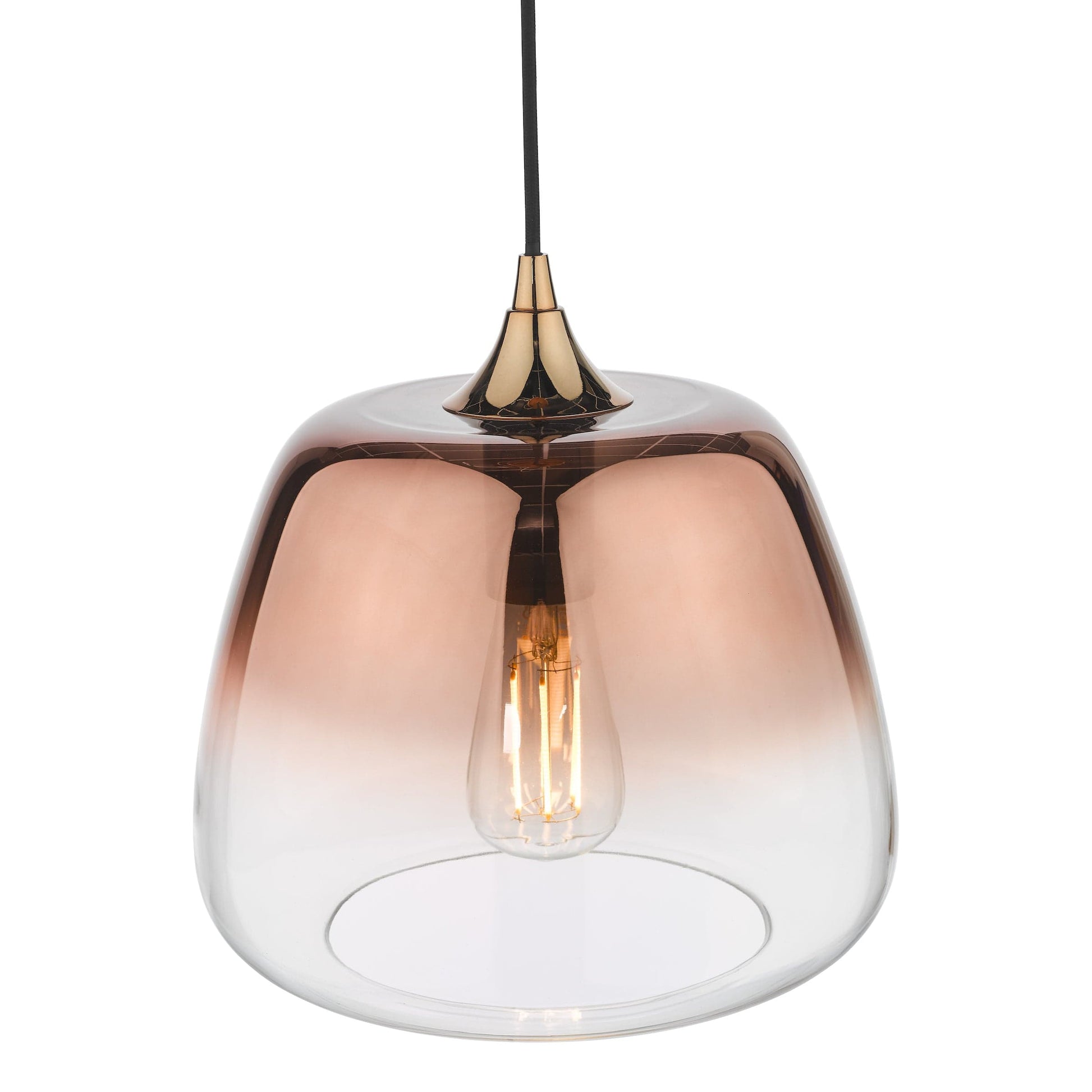 dar lighting Klaxon 1 Light Pendant Ombre Copper Glass KLA0164