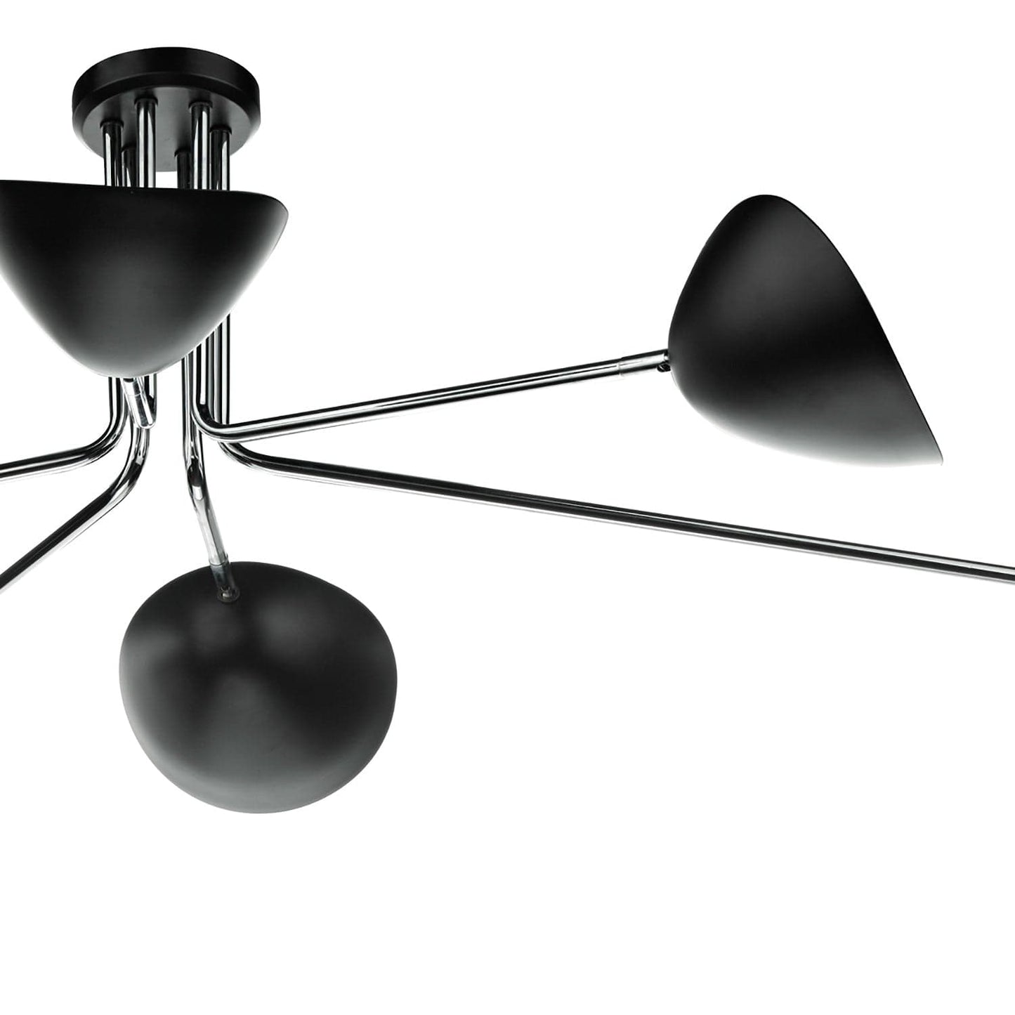 dar lighting Krug 6lt Semi Flush Black & Polished Chrome KRU6422