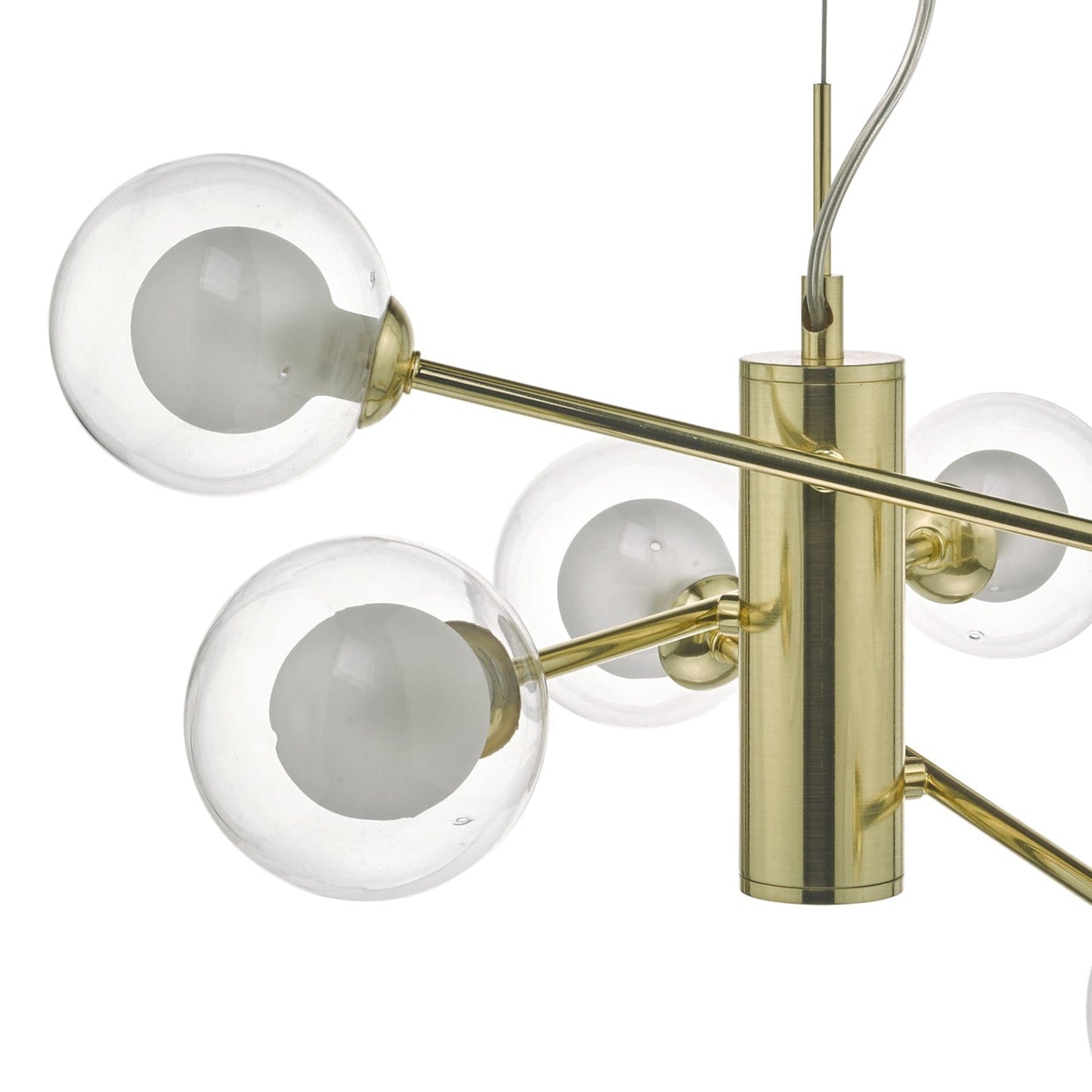 dar lighting Kumara 6lt Pendant Gold & Glass KUM0635