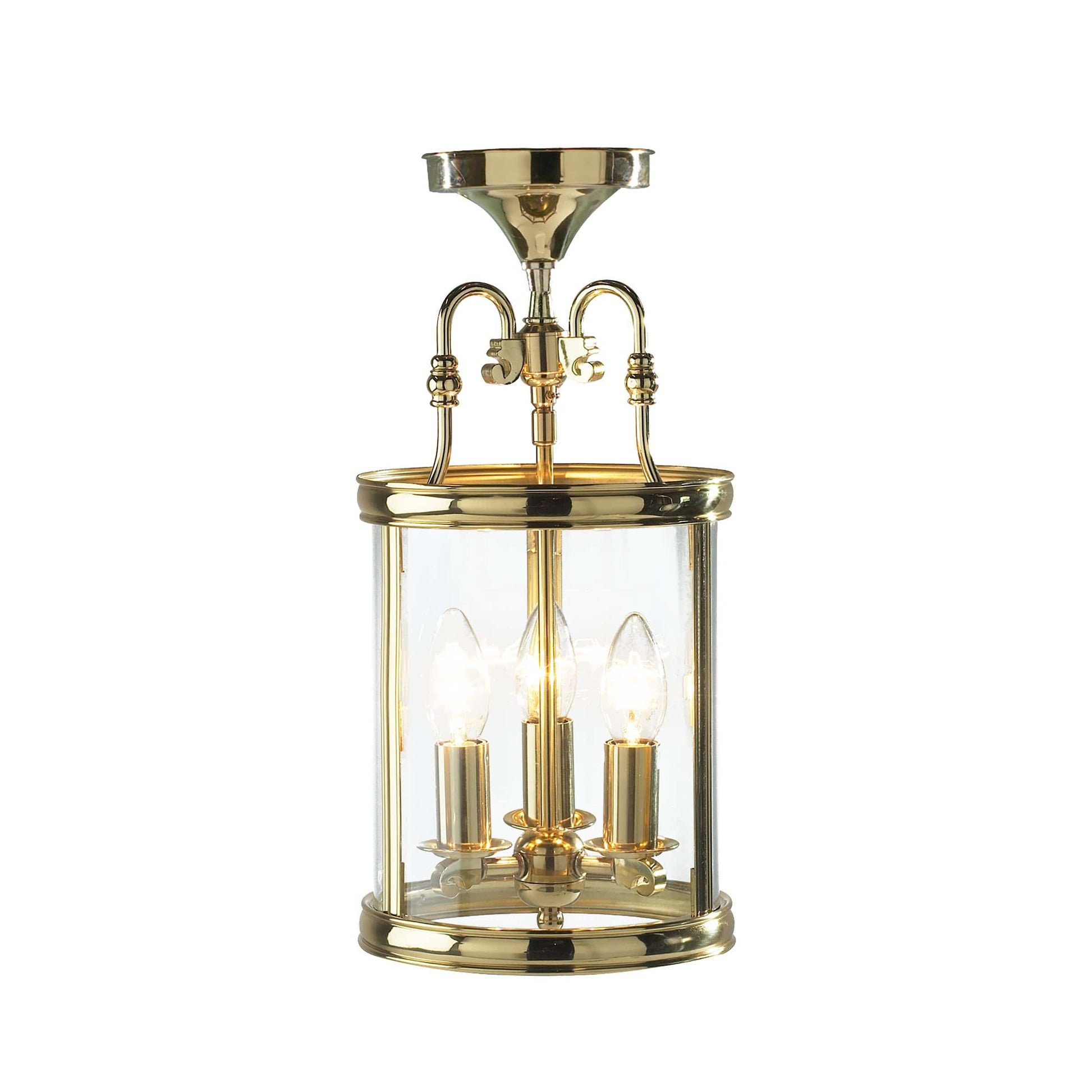 dar lighting Lambeth 3 Light Lantern Dual Mount Polished Brass LAM0340