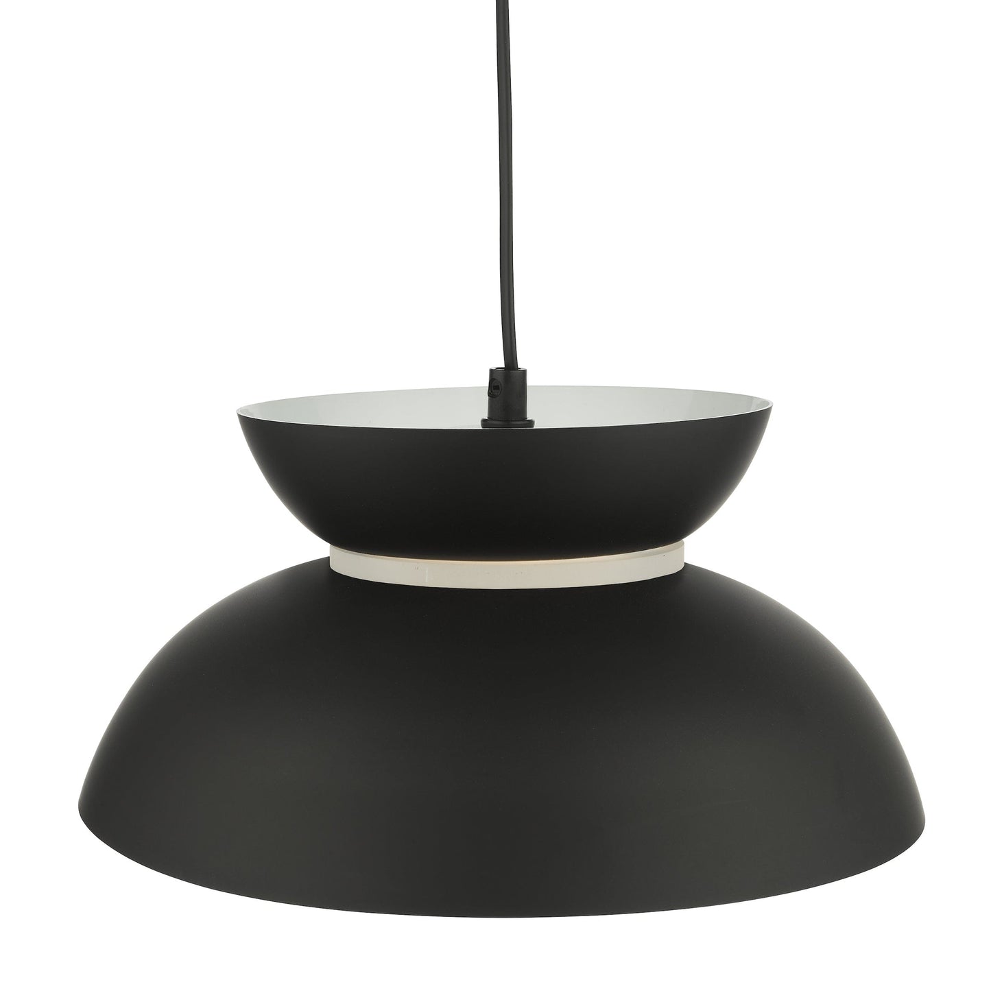 dar lighting Larina Pendant Matt Black White LAR0122