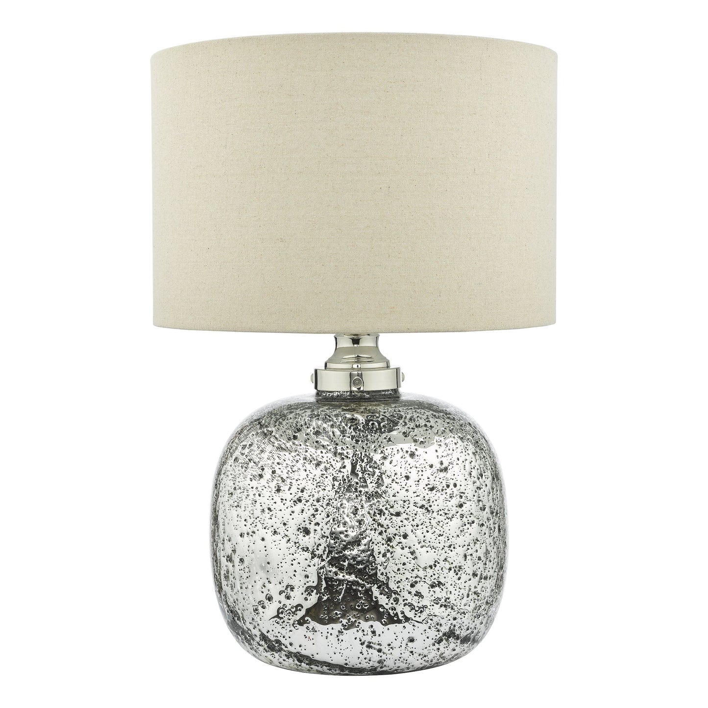 dar lighting Lava Dual Light Table Lamp Polished Nickel Volcanic Glass With Shade LAV4238