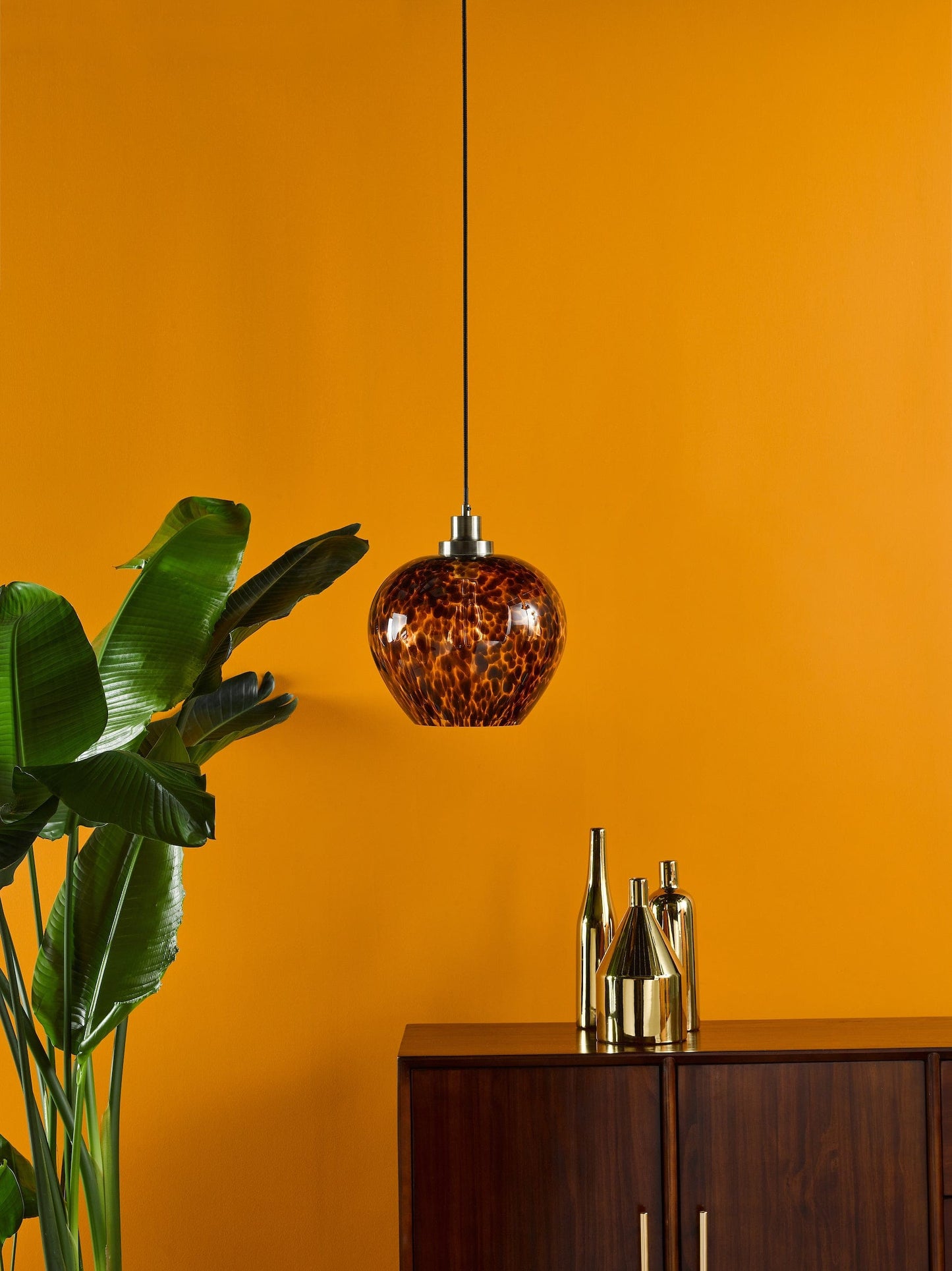 dar lighting Leandra Pendant Tortoiseshell Glass and Antique Brass LEA0106