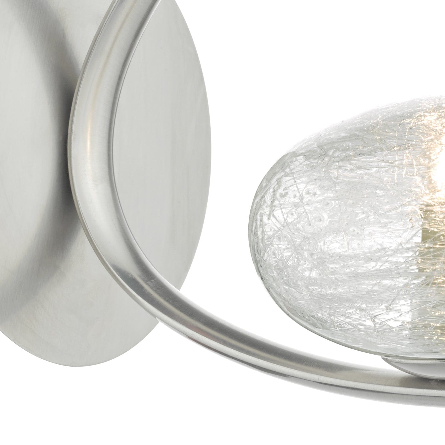 dar lighting Leighton Wall Light Satin Chrome & Sugar Cane Glass LEI0746