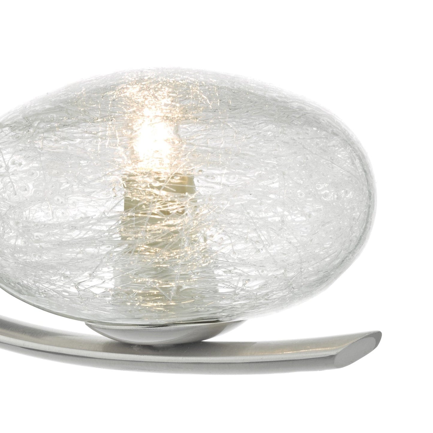 dar lighting Leighton Wall Light Satin Chrome & Sugar Cane Glass LEI0746