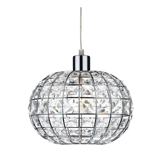 dar lighting Letitia Non Elec Pendant Polished Chrome Crystal LET6550