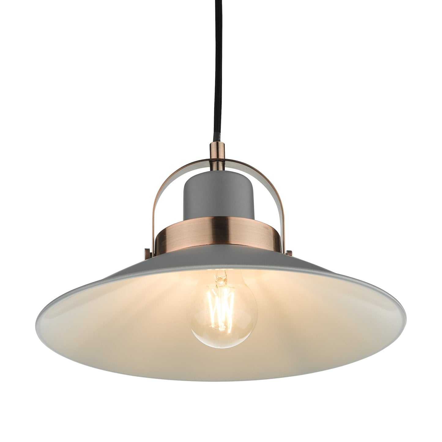 dar lighting Liden 1 Light Single Pendant Graphite Copper LID0139