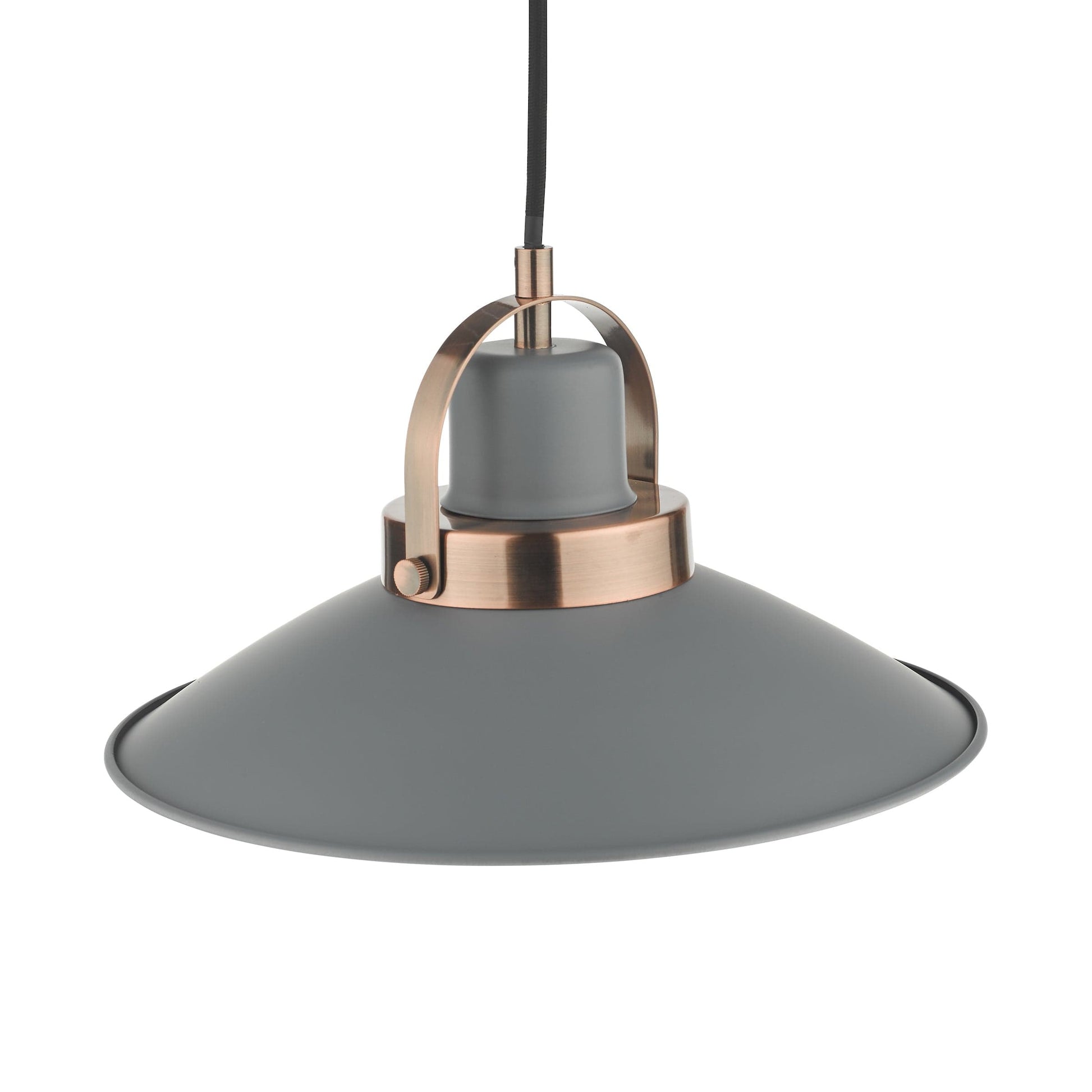 dar lighting Liden 1 Light Single Pendant Graphite Copper LID0139