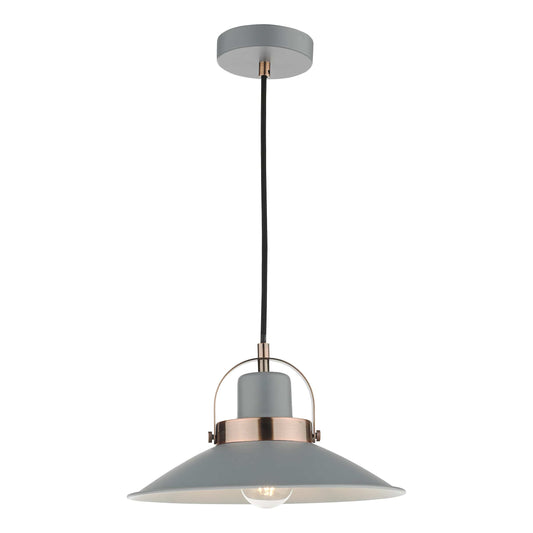 dar lighting Liden 1 Light Single Pendant Graphite Copper LID0139