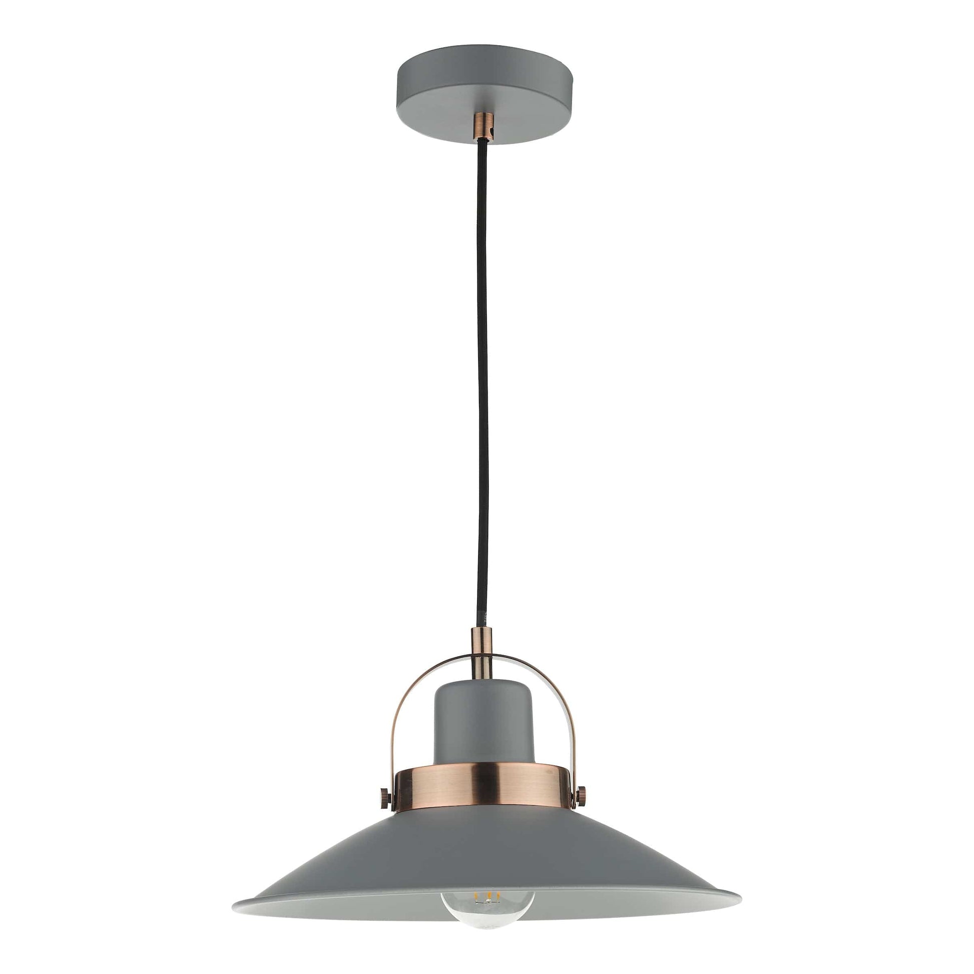 dar lighting Liden 1 Light Single Pendant Graphite Copper LID0139