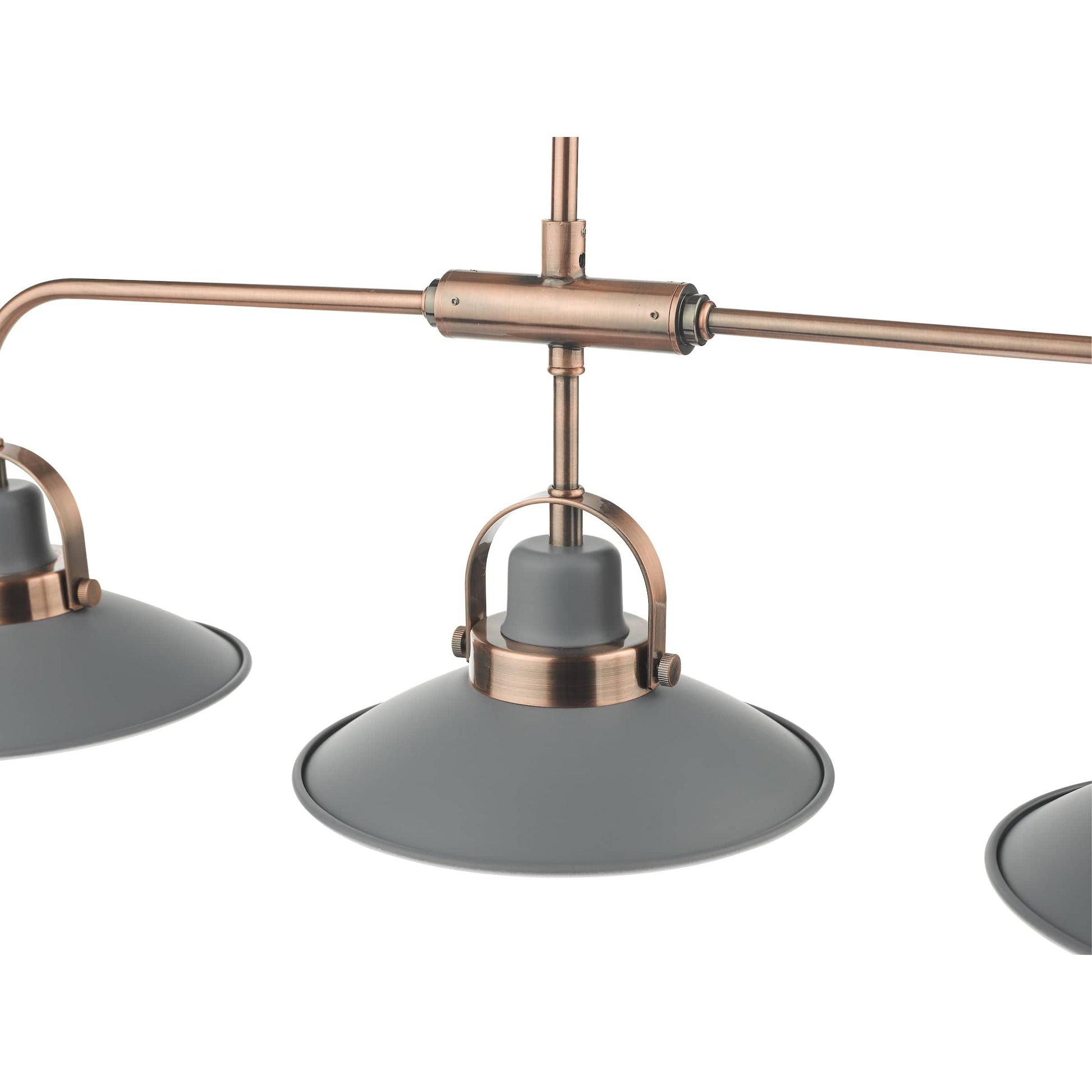 dar lighting Liden 3 Light Bar Pendant Graphite Copper LID0339